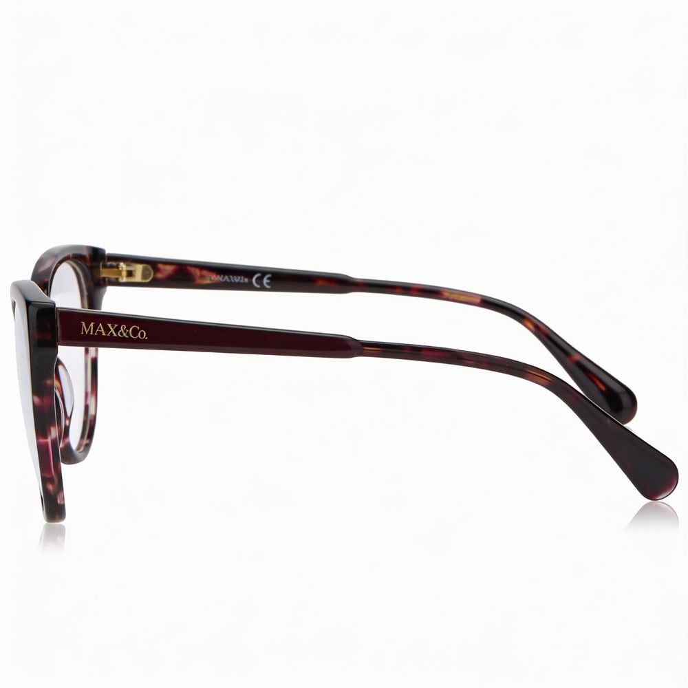 Gafas modernas Max & Co. para mujer con montura de plástico color Habana y lentes transparentes de 30 mm