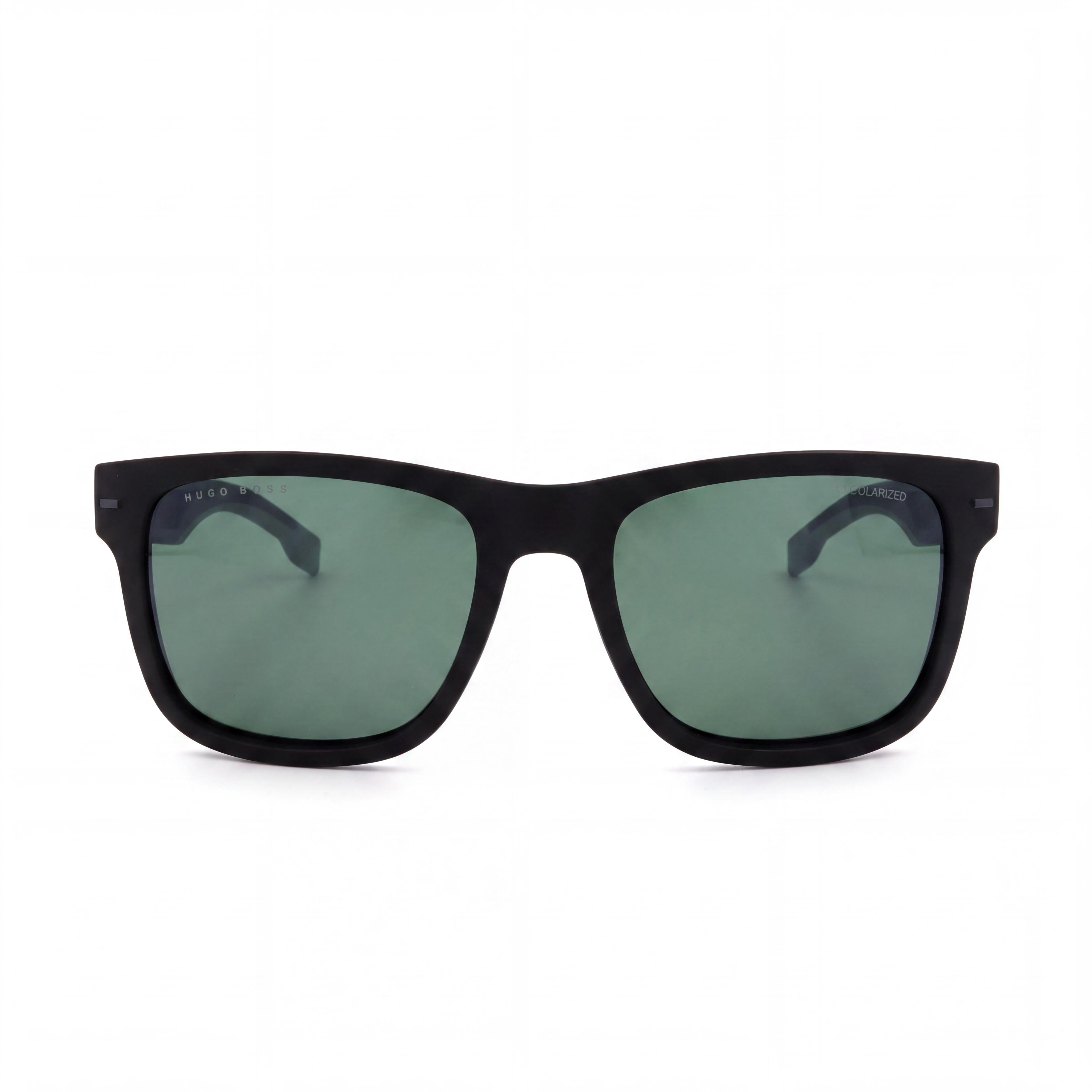 HUGO BOSS Modern Unisex Matte Black Grey ECO POLYAMIDE Frame Green Non-Polarized UV Protected Lenses 55mm, Photo 2