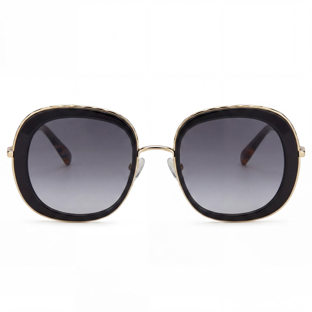 Missoni Classic Women's Rectangular Stainless Steel Sunglasses Grey Shaded Frame Dark Grey Shaded Lens 100% UV Protection 53mm