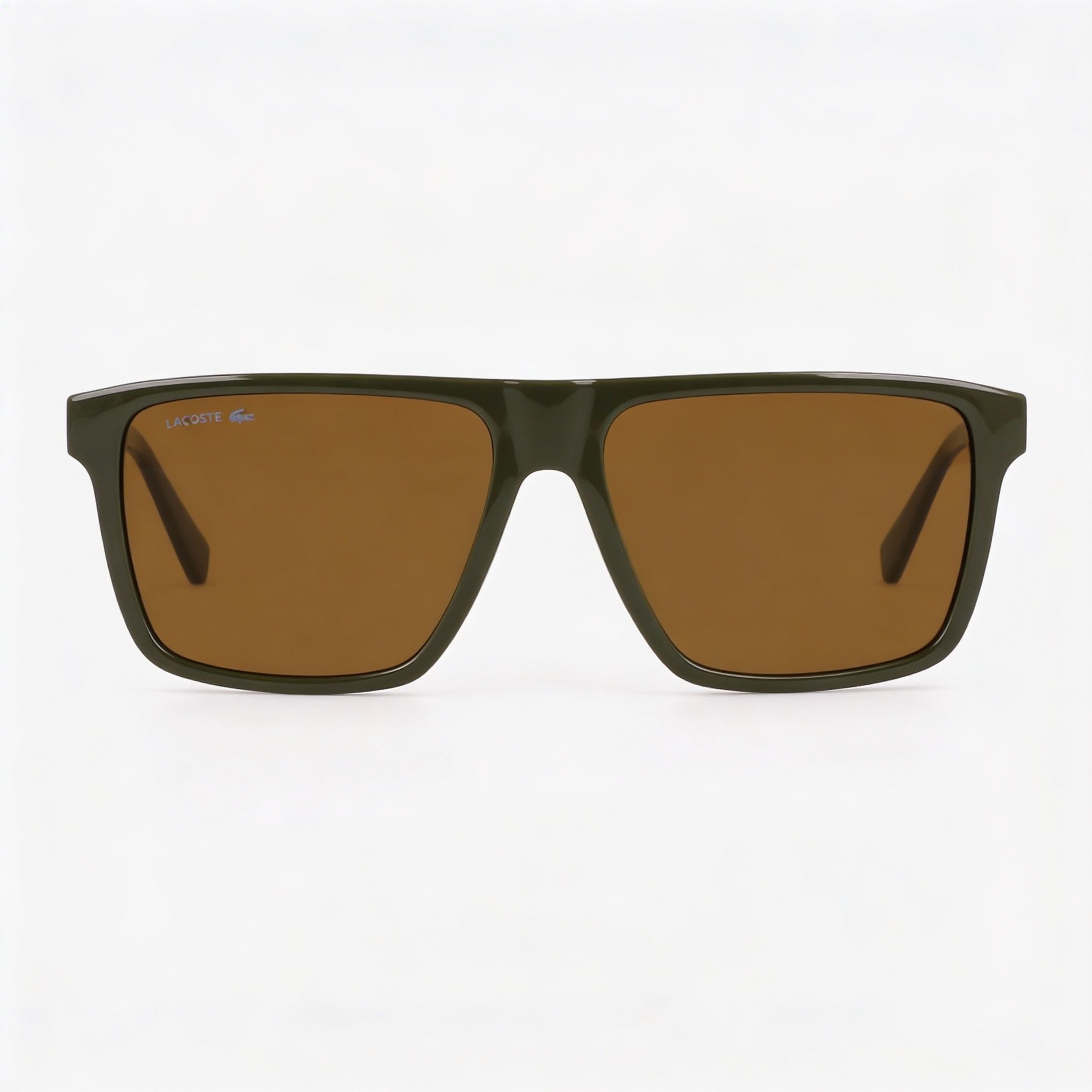 Lacoste L6027s Unisex Plastic Khaki Frame Brown Lenses 57mm UV Protection Sunglasses, Photo 3
