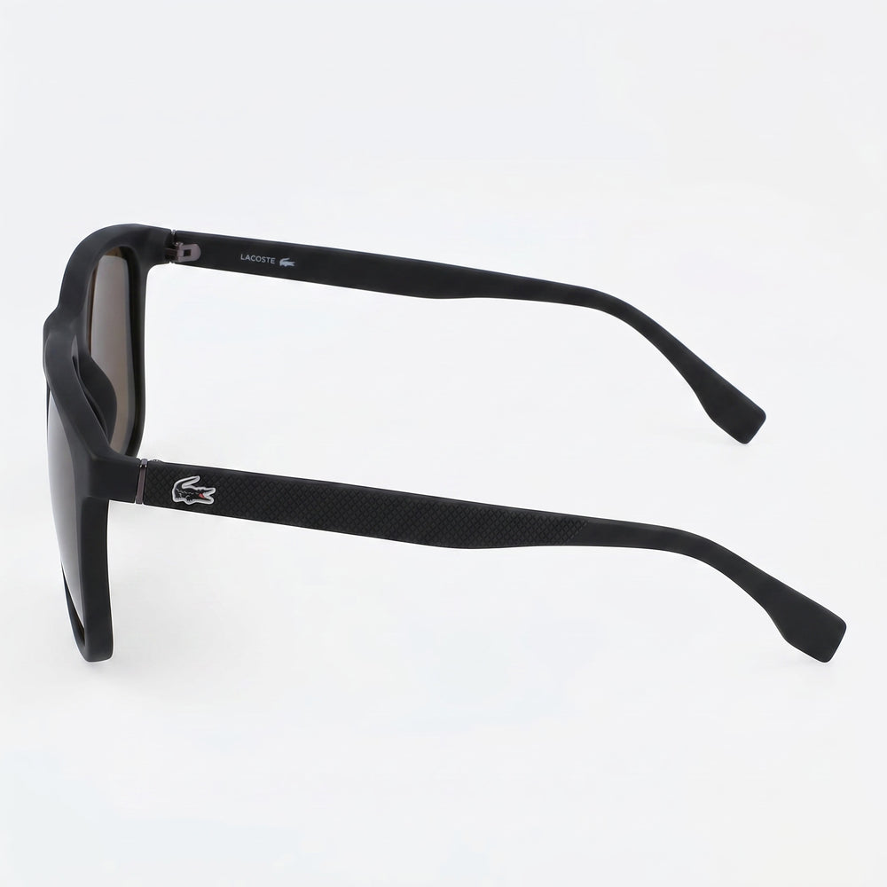 Gafas de sol unisex Lacoste Petit Pique cuadradas de plástico negro mate con protección UV de 56 mm