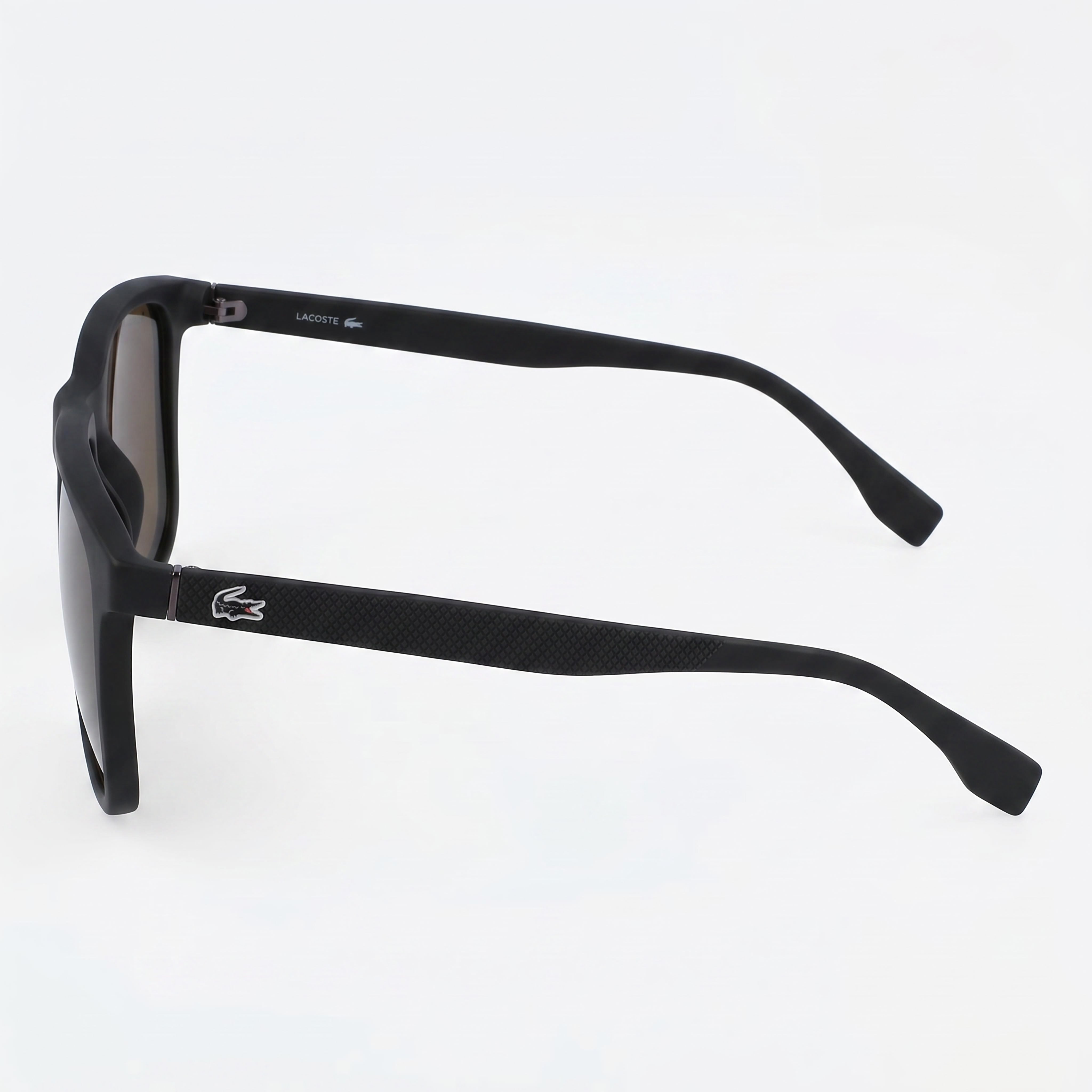 Gafas de sol unisex Lacoste Petit Pique cuadradas de plástico negro mate con protección UV de 56 mm, Photo 3