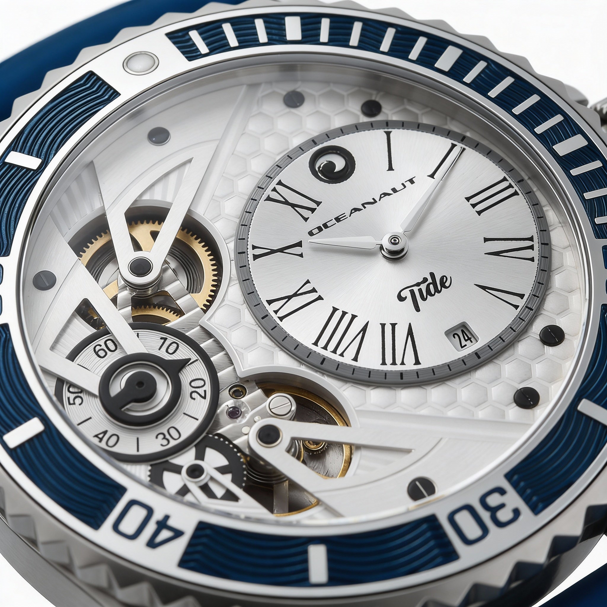 Reloj Oceanaut de cuarzo para hombre, tono plateado, con fecha, resistente al agua hasta 100 m y cristal mineral., Photo 3