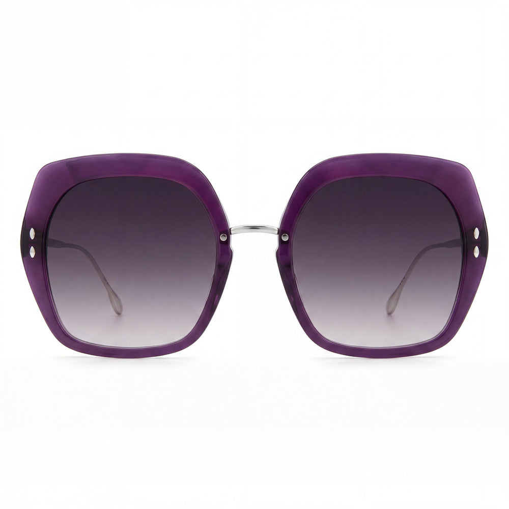 Isabel Marant Modern Women's Polyamide Frame Violet Silver UV Protection Sunglasses 55mm Lens Width