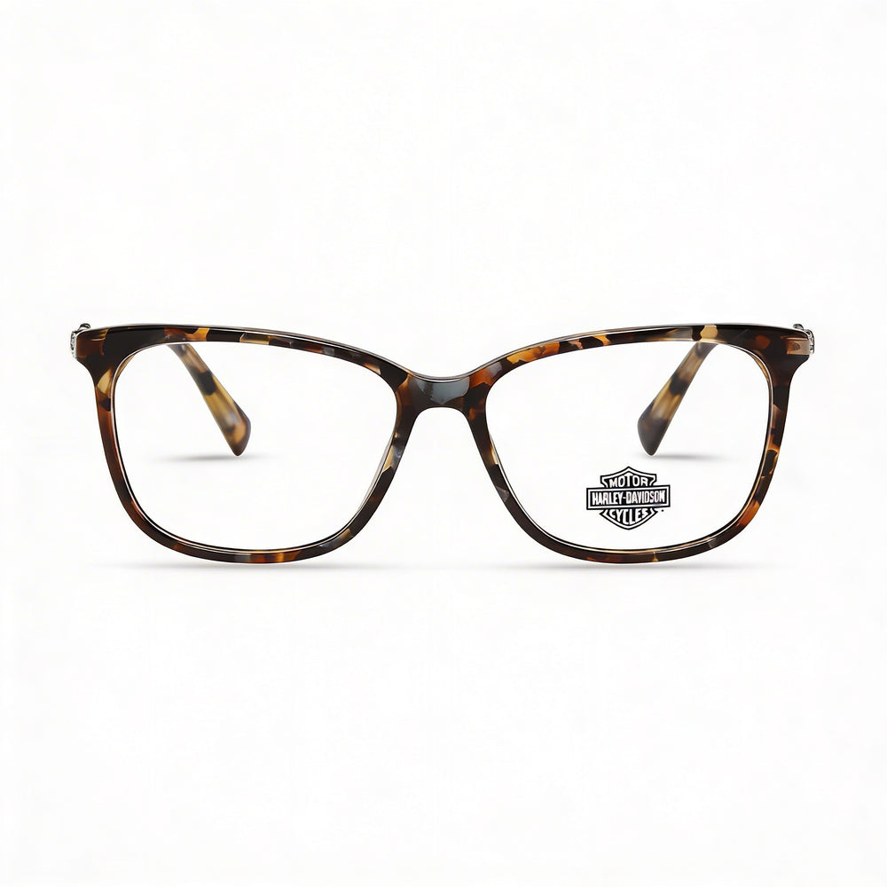 Monturas de gafas Harley-Davidson unisex de color marrón con lentes de demostración transparentes, lentes reemplazables con prescripción personalizada