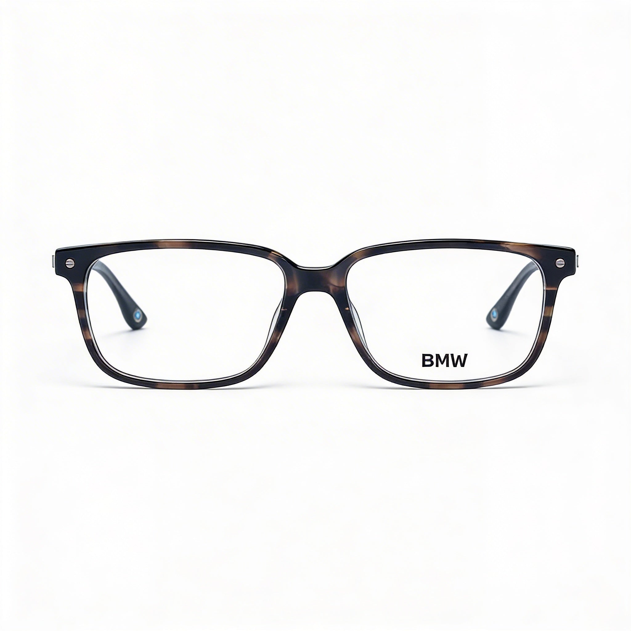 BMW Casual Collection Men's Gray Plastic Full-Rim Rectangle Eyeglasses with Transparent Lenses, Size 56-15-145mm, Photo 3