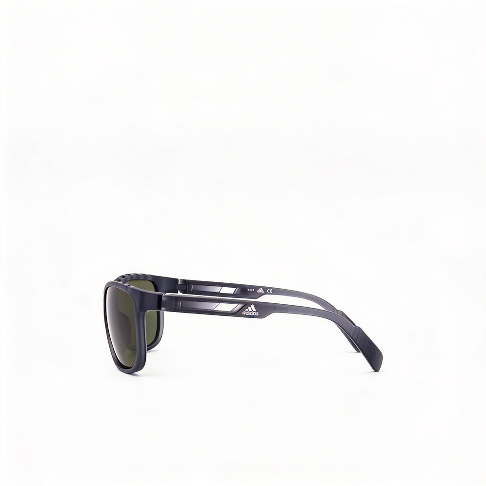 adidas Classic Men's Sunglasses with Grey Green Plastic Frame and Green Polycarbonate Lenses, Lens Width 62mm