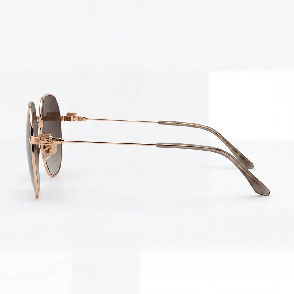 Etro Women's Minimalist Metal Frame Gold Copper/Brown 100% UVA & UVB Protection Sunglasses 60mm