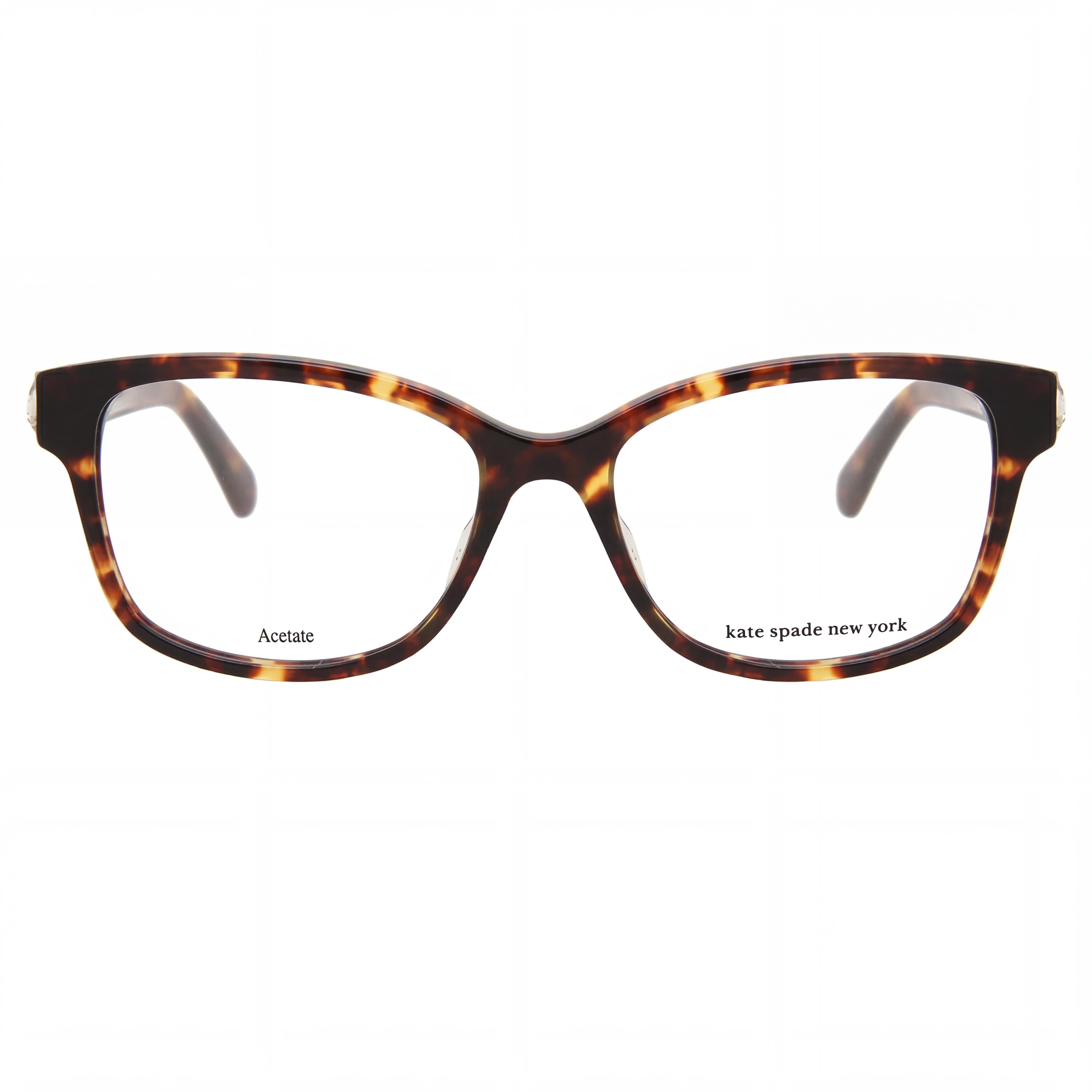kate spade new york Reilly/G Women's Havana Gold-Logo Butterfly Full Rim Plastic Frame Non- Eyeglasses 51mm, Photo 2