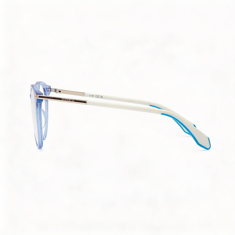 Gafas de plástico unisex Adidas OR5073, color azul claro y blanco, talla 51-18-145, transparentes, graduadas.