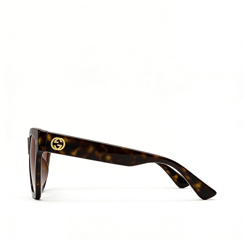 Gucci Gg1714s-002 Women's Full Rim Cat Eye Non- Plastic Frame in Havana Brown Sunglasses 54