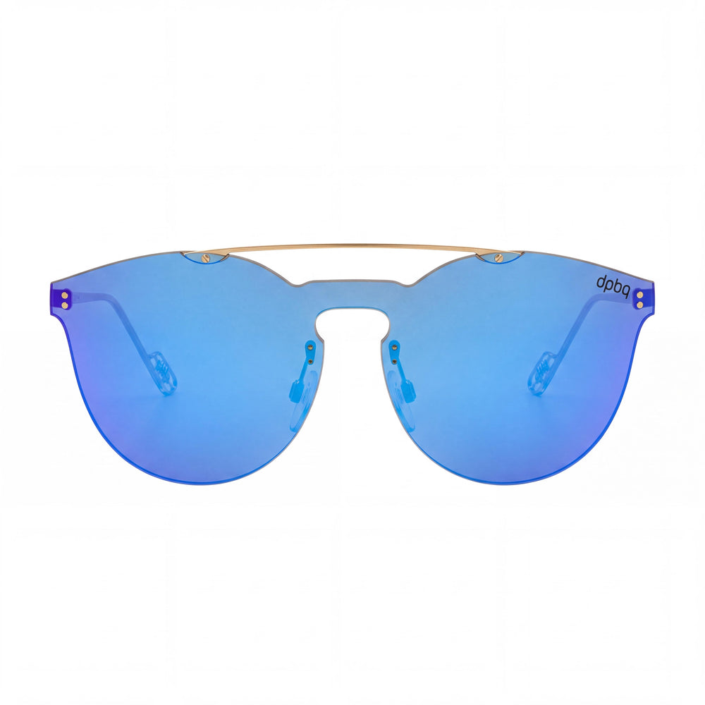Unknown Women's Composite Sky Blue Frame Clear Non-Polarized Sunglasses, 60mm Lens Width