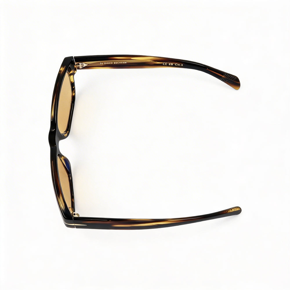 David Beckham Db 7000/S Bold Men's Rectangular Striped Brown Gold Acetate UV Protection Sunglasses 52mm