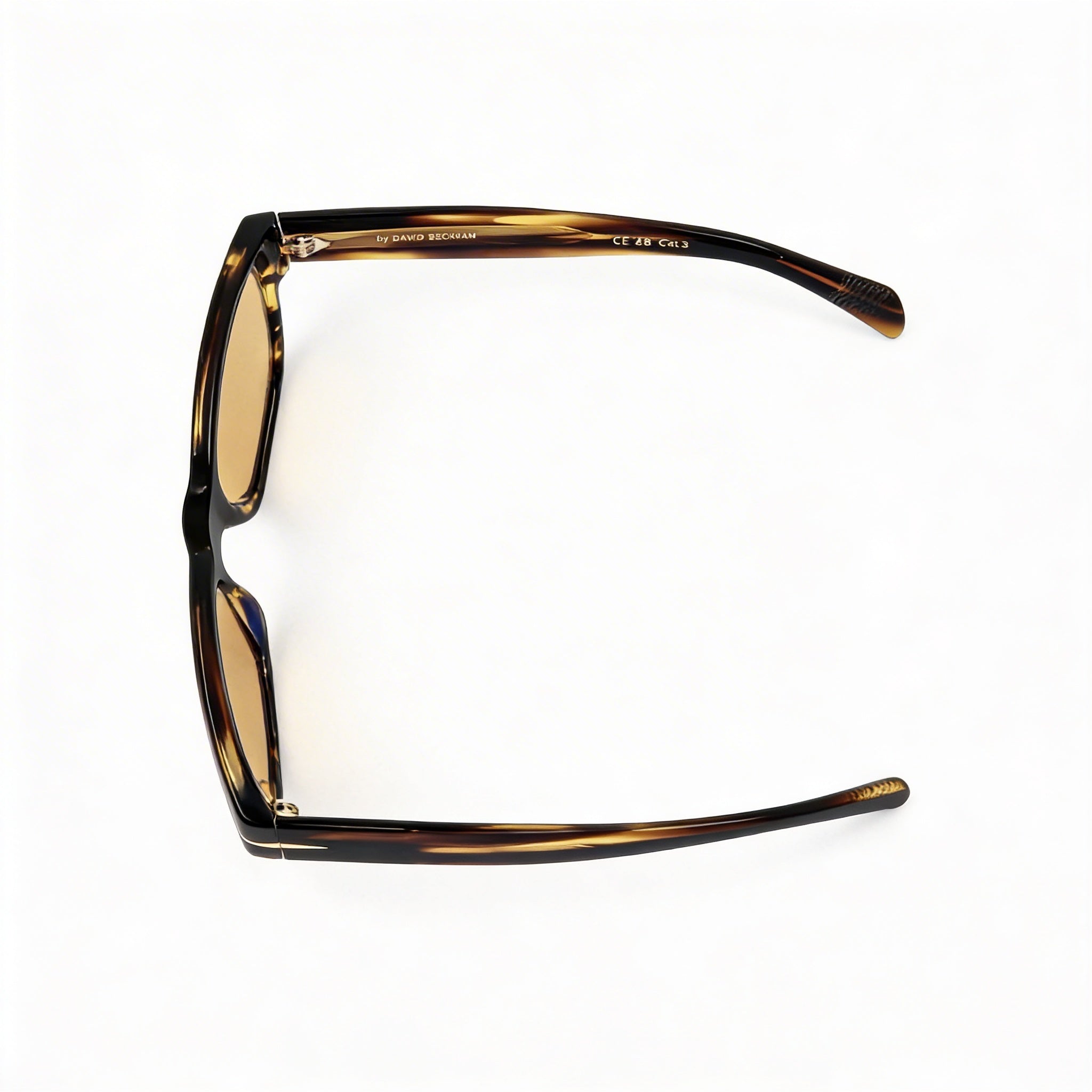 David Beckham Db 7000/S Bold Men's Rectangular Striped Brown Gold Acetate UV Protection Sunglasses 52mm, Photo 3