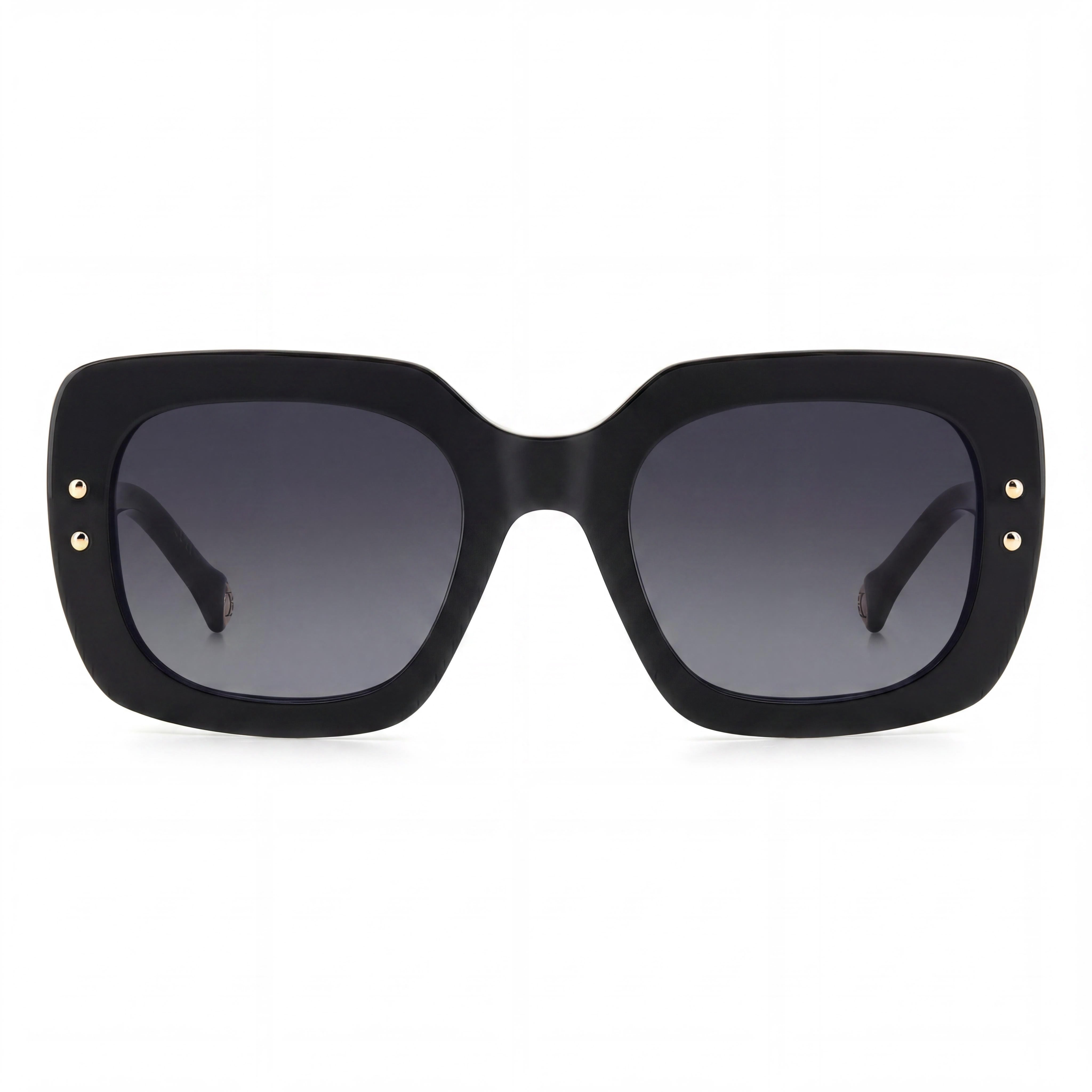 Carolina Herrera HER 0186/S Unisex Rectangular Acetate UV Non-Polarized Sunglasses Black White Dark Grey Shaded Lenses 52-22-145, Photo 2