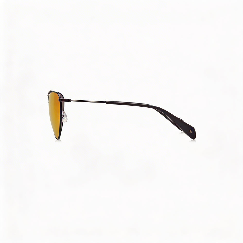 rag & bone Women's Casual Pilot Stainless Steel Matt Black Sunglasses Orange Multilayer 58-16-140