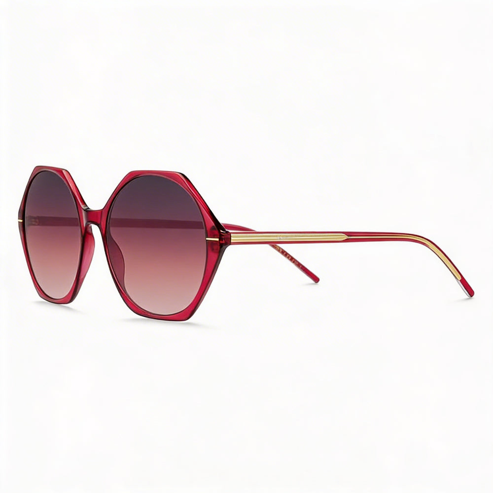 Gafas de sol Hugo Boss ligeras y minimalistas para mujer con montura de magnesio color cereza y protección UV 56-18-140