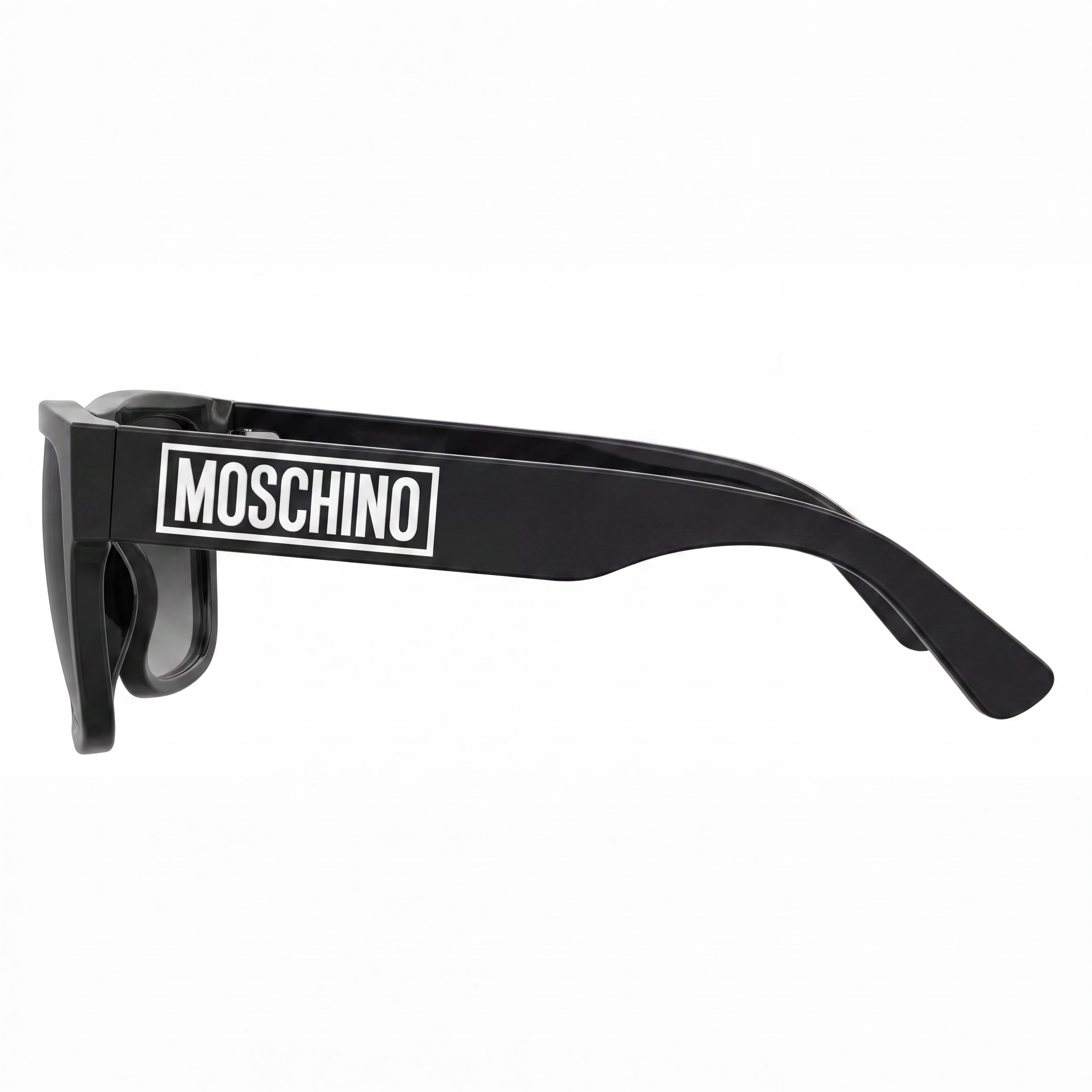 Gafas de sol rectangulares de acetato negro para mujer Moschino Moderno, con lentes grises sombreadas con protección UV 57-17-145, Photo 3
