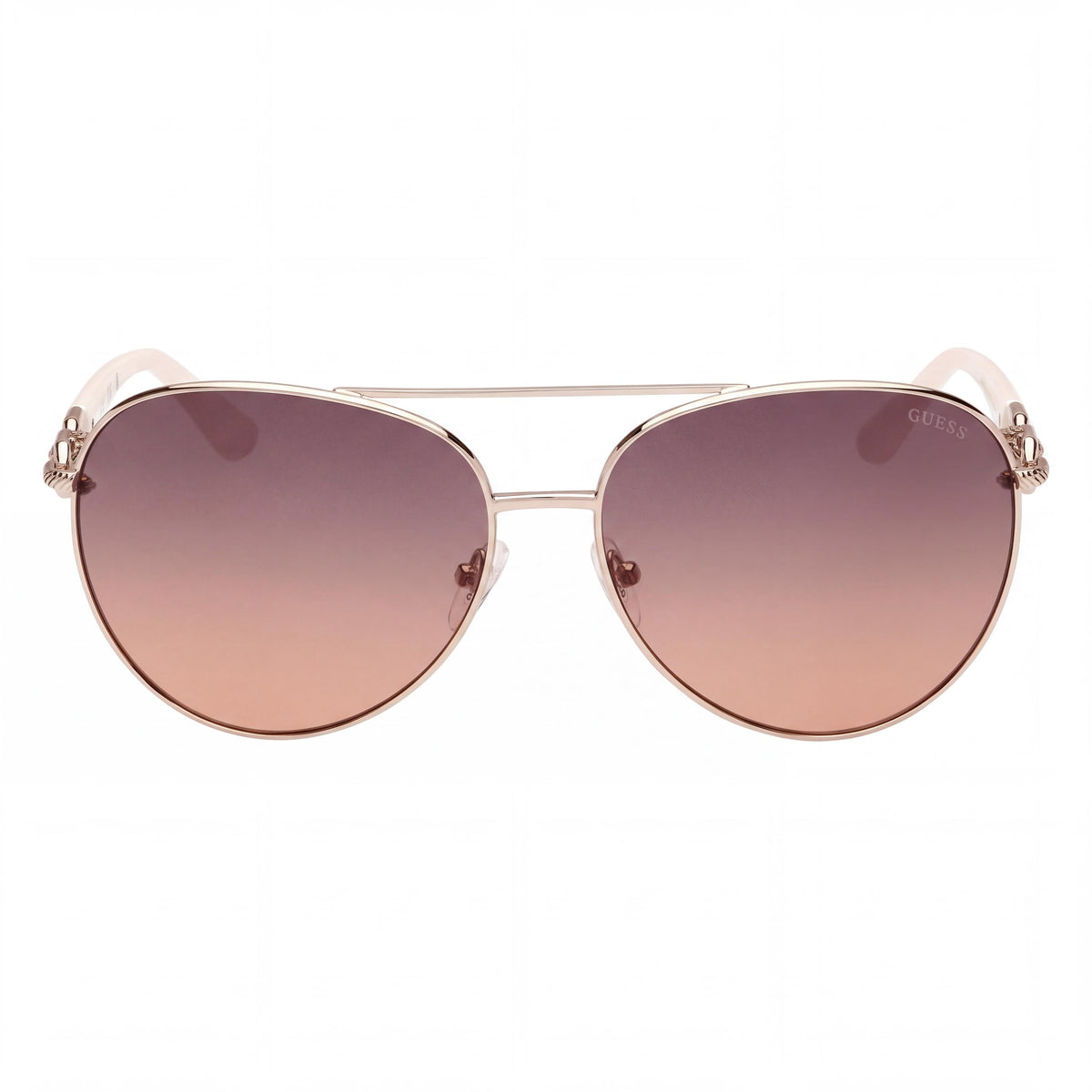 Gafas de sol de hombre GUESS Modern con montura de metal oro pálido y cristales degradados humo, protección UV, 61mm, Photo 2