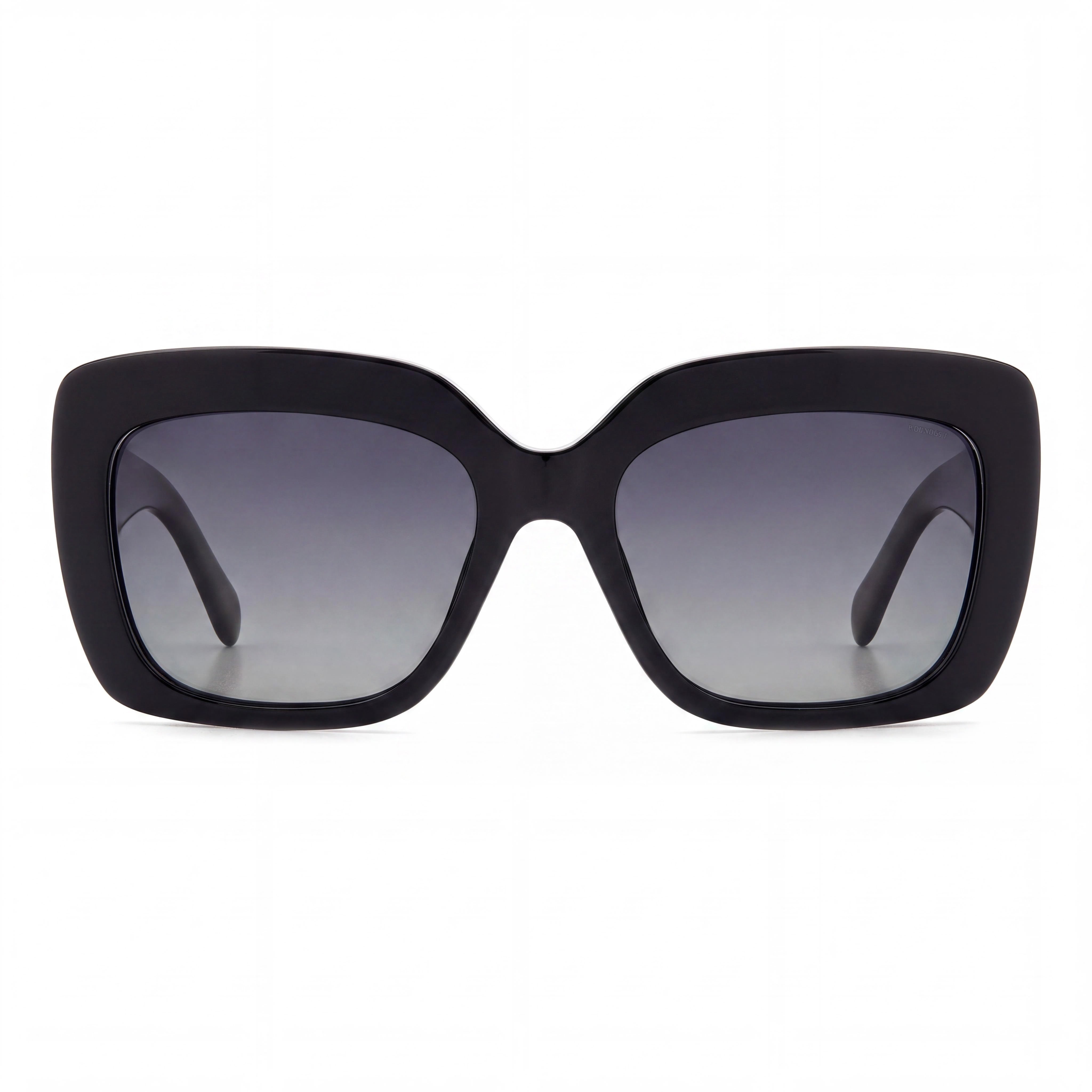 Fossil Fos 3158/S Rectangular Women's Propionate Sunglasses, Black/Grey Frame, Grey Shaded Lens, 54mm, UV Protection, Photo 2