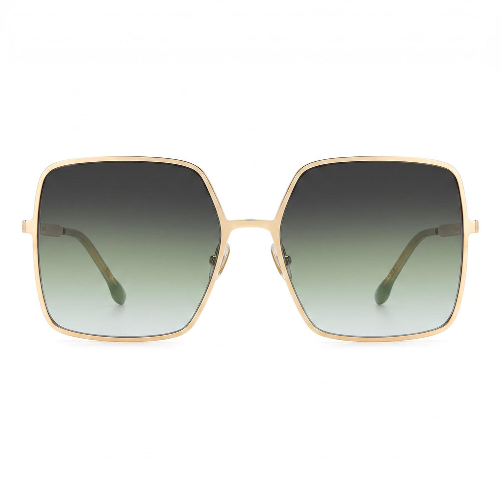 Gafas de sol Isabel Marant Modern para mujer, de acero inoxidable, color dorado y verde, con montura completa, cuadradas, no polarizadas, de 58 mm