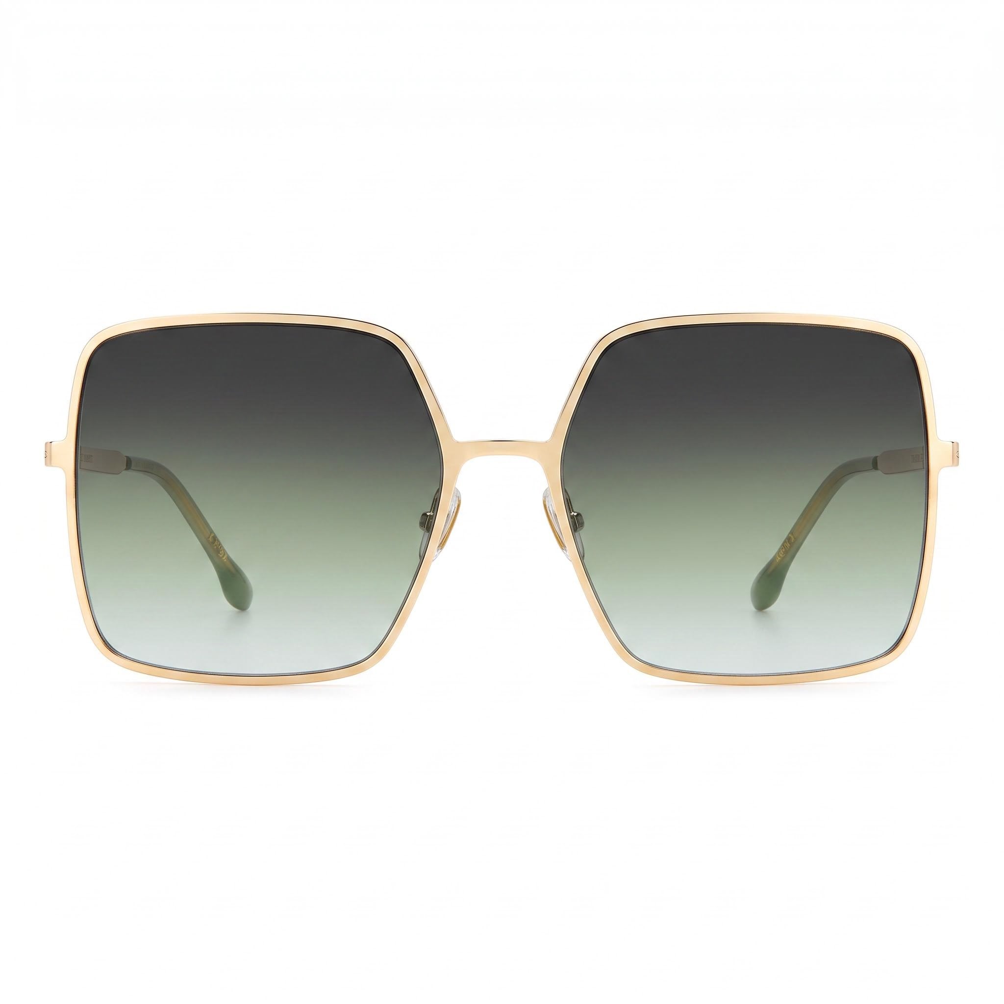 Isabel Marant Modern Women's Gold Green Stainless Steel Frame Full Rim Square Non-Polarized Sunglasses 58mm, Photo 2