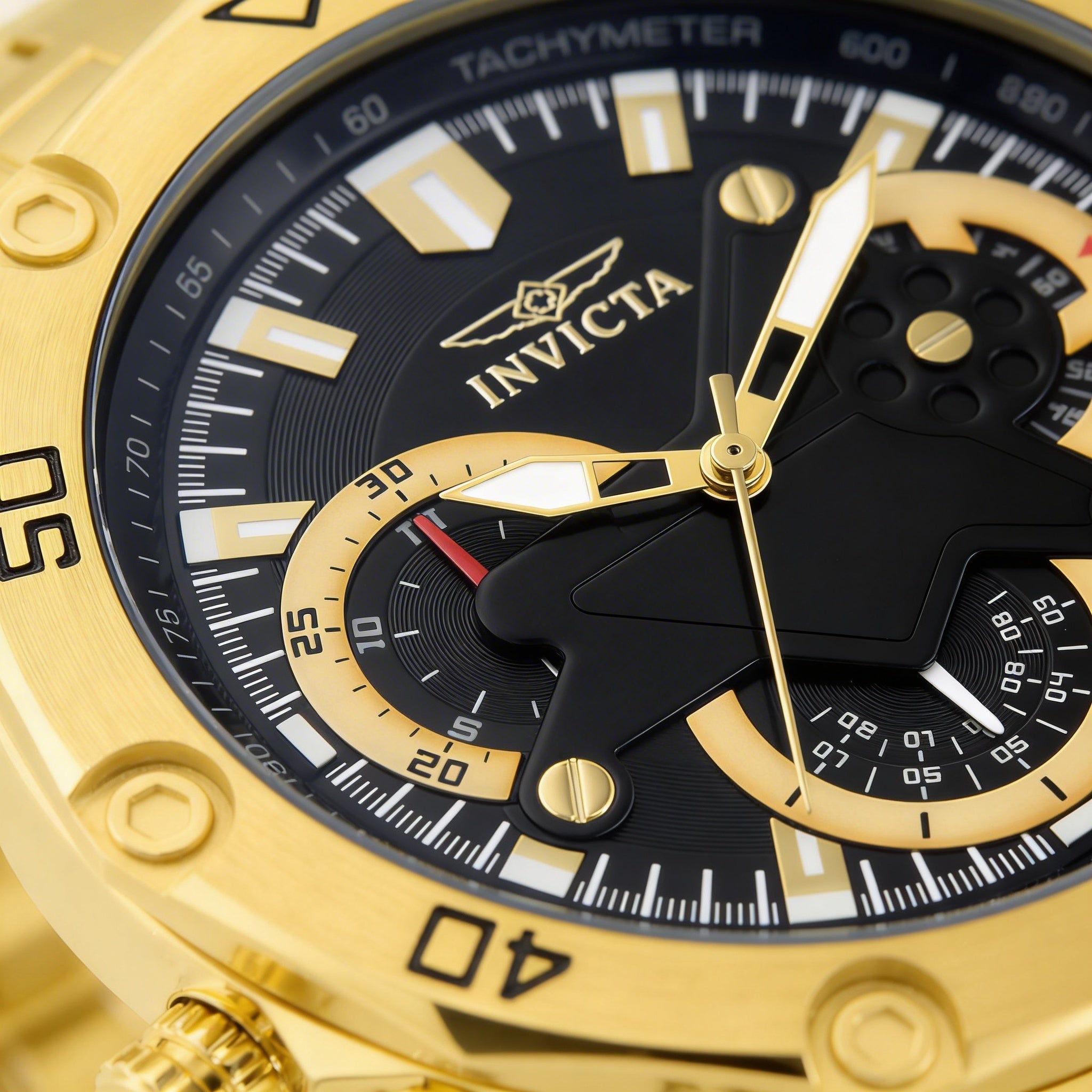 Reloj de buceo Invicta Pro Diver SCUBA 22767 de acero inoxidable dorado con cronógrafo de cuarzo y caja de 50 mm para hombre., Photo 3