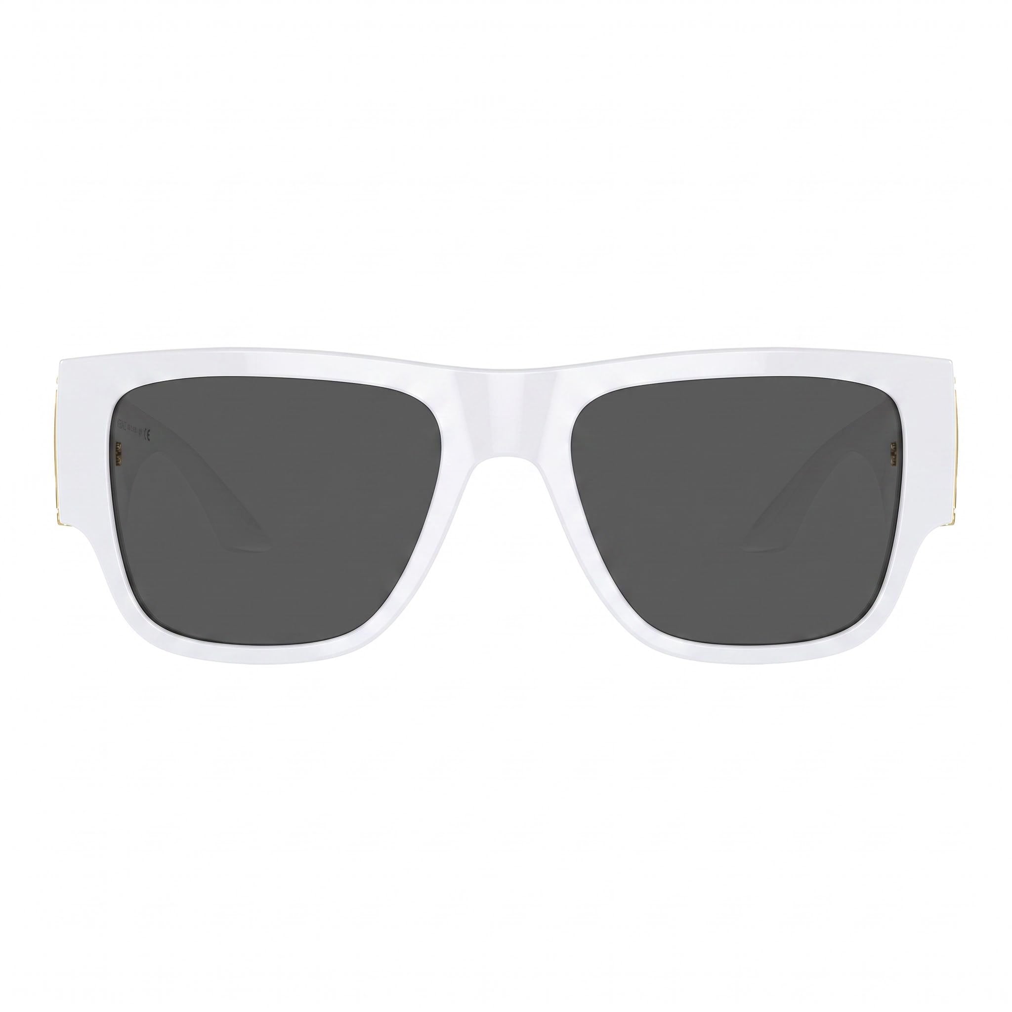 Gafas de sol unisex Versace Ve 4403, armazón de aluminio blanco gris oscuro, lentes UV gris oscuro de 57 mm, Photo 2