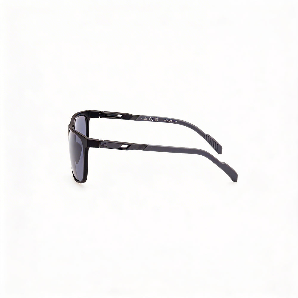 Gafas de sol Adidas Sp0061 para hombre, montura de acetato, color negro mate, gris ahumado, lentes ahumadas, protección UV, 62-14-130