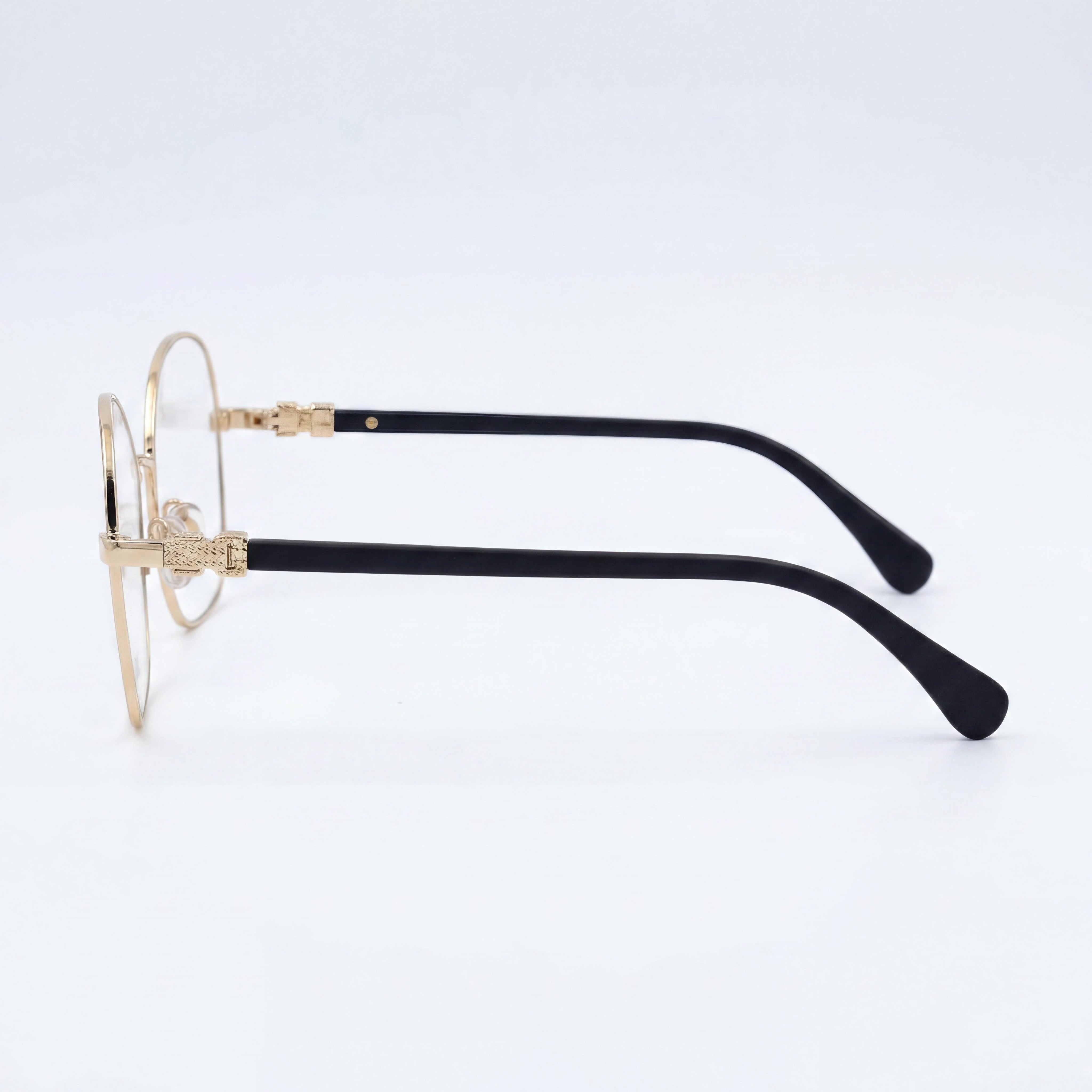 Gafas MaxMara de mujer, montura metálica, oro pálido con lentes transparentes, tamaño 55-16-140, Photo 2