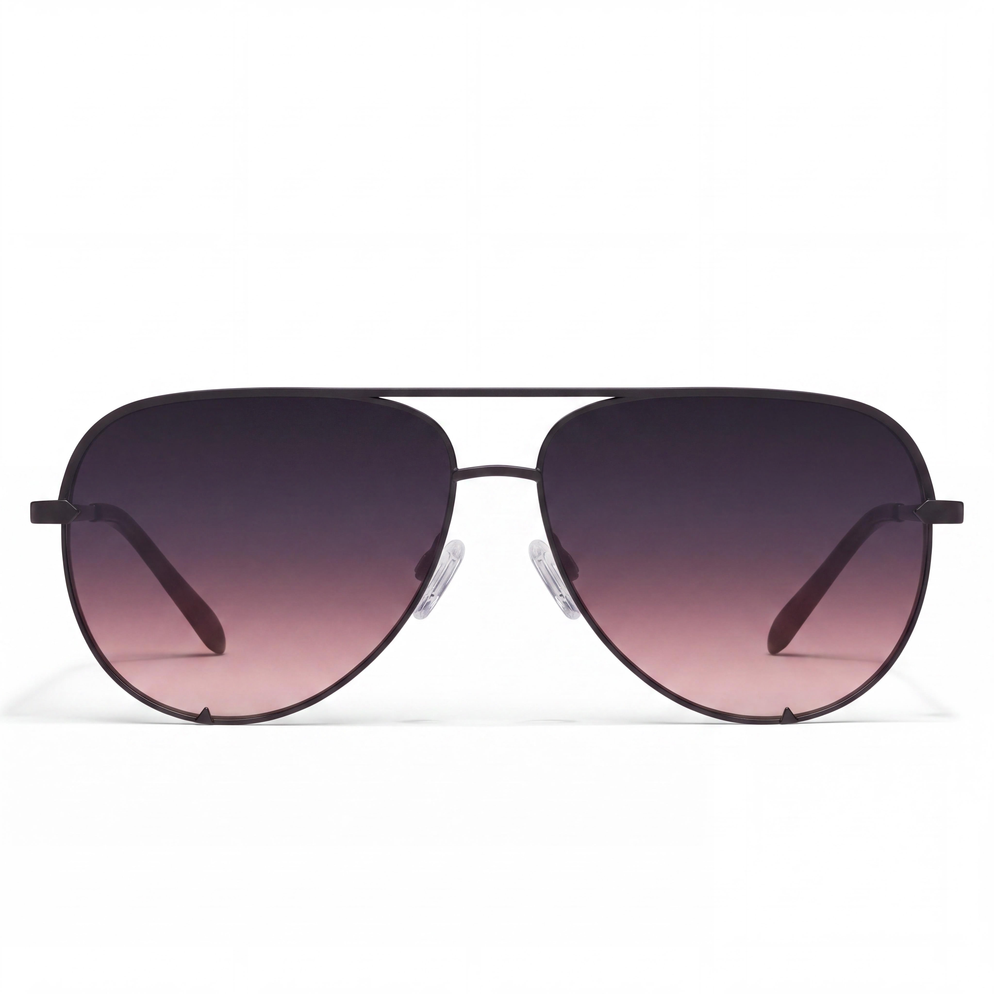 QUAY AUSTRALIA High Key Aviator Women's Black Pink Plastic Frame Black Plum Pink Polycarbonate Lens Sunglasses 64mm, Photo 2