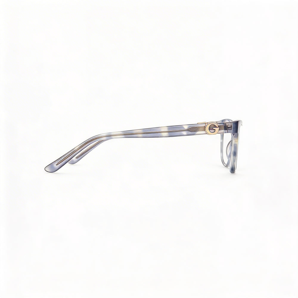 GUESS GU50227 Gafas para mujer con montura de plástico azul brillante y lentes de policarbonato, tamaño 52-15-140