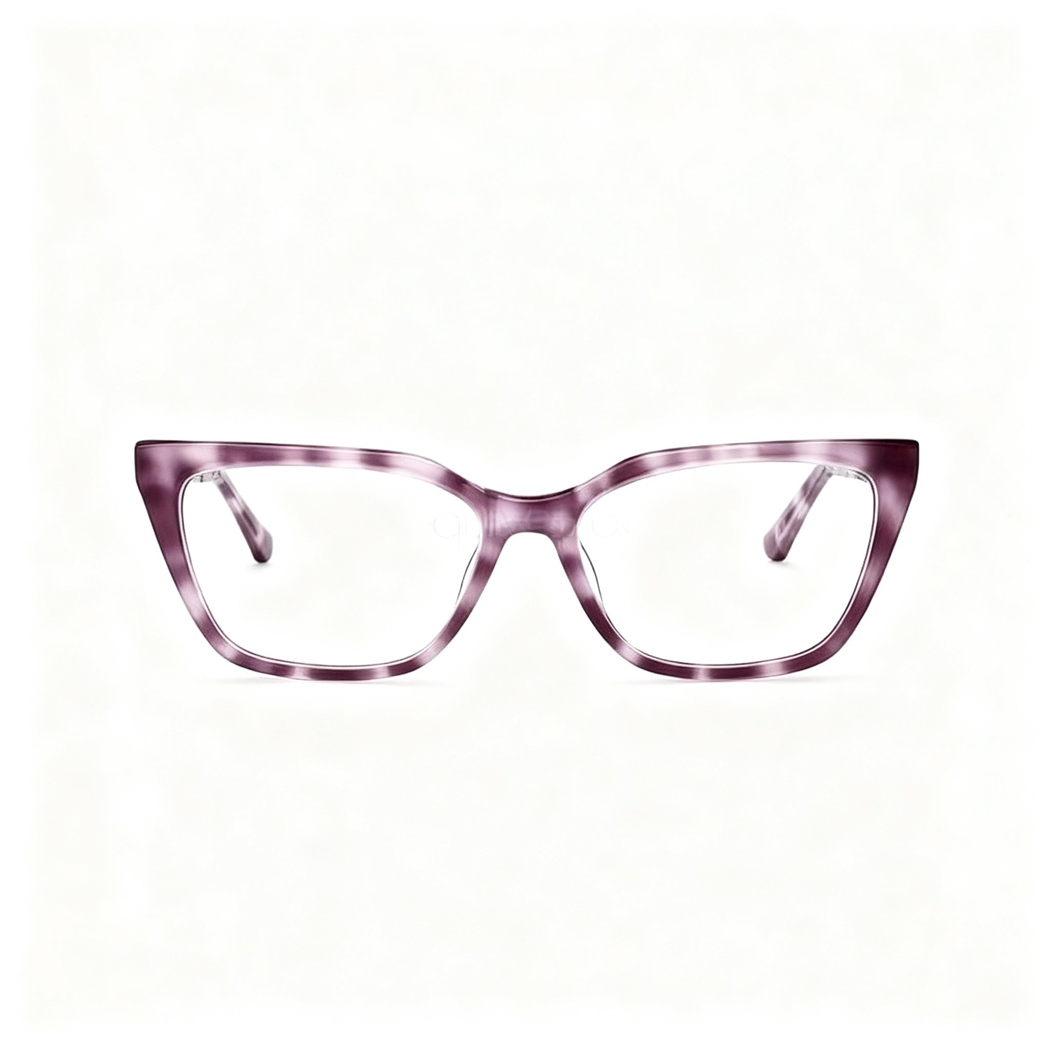 GUESS Women's Casual Rectangular Purple Plastic Optical Frames 51mm with Clear Non-Polarized Lenses