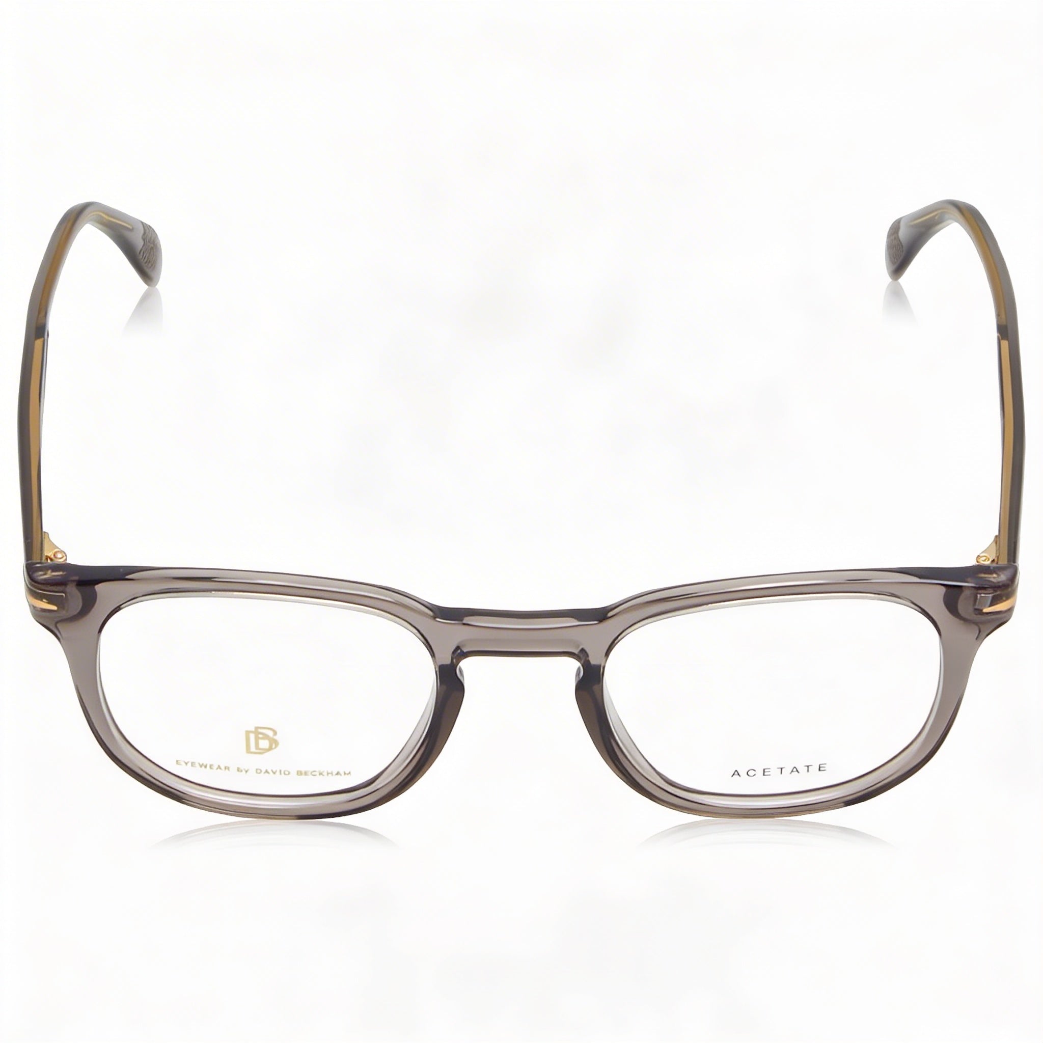 David Beckham Db 1072 Men's Plastic Optical Frames in Grey, featuring a 50mm lens width, 22mm bridge width, and 145mm temple length., Photo 3