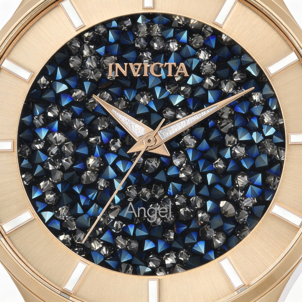 Reloj Invicta Angel 24662 para mujer, de cuarzo, 40 mm, acero inoxidable en tono oro rosa y azul, resistente al agua hasta 100 m.