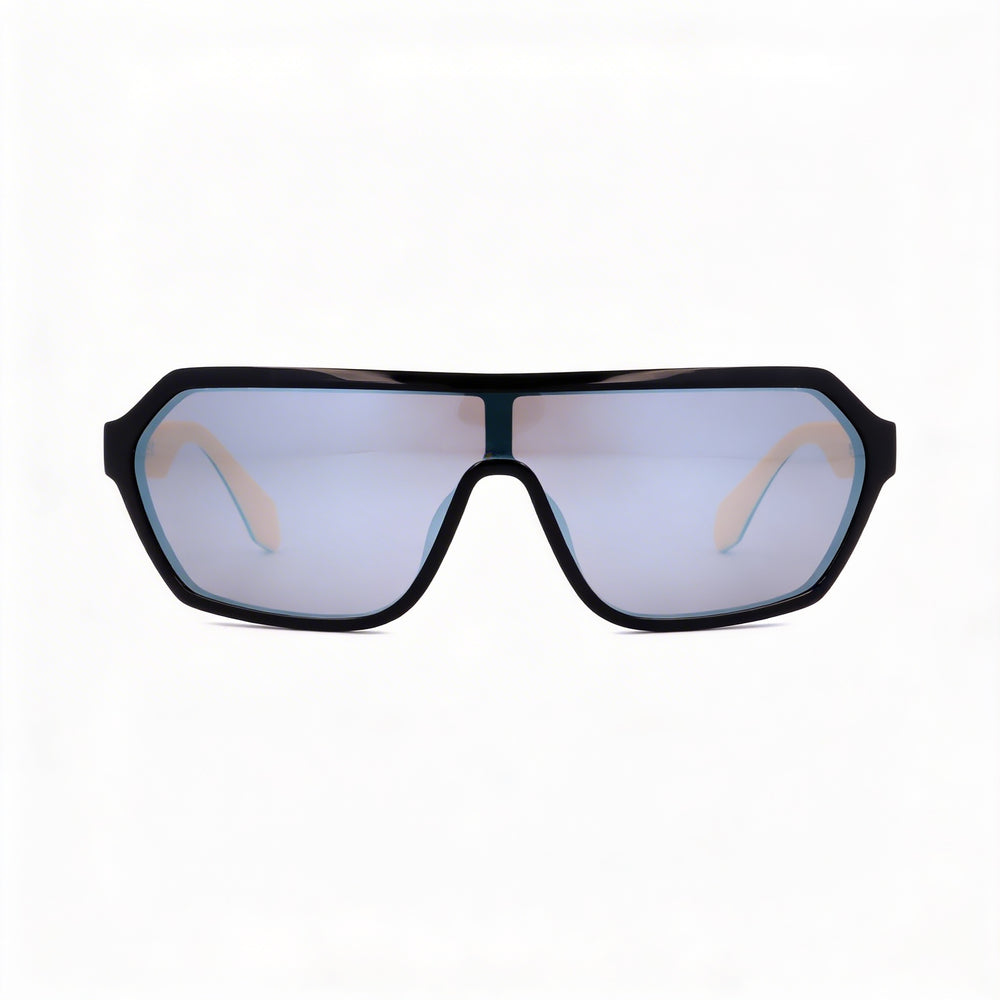 adidas Originals Or0022 Unisex Matte Black Plastic Mask Sunglasses Smoke Mirror UV Protection 131mm