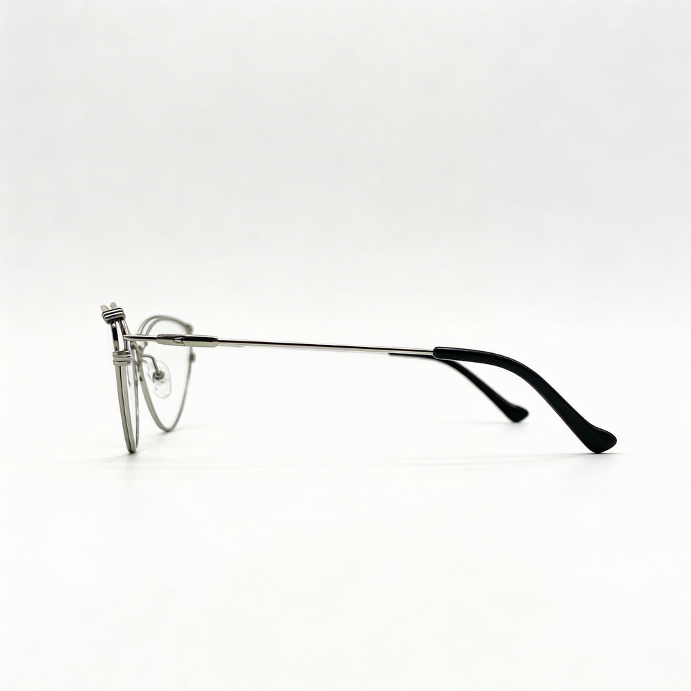 Gafas Adidas AOM012O Modelo 2019 de Ojo de Gato para Mujer, Montura Completa de Metal Plateado, Lentes Transparentes 57mm