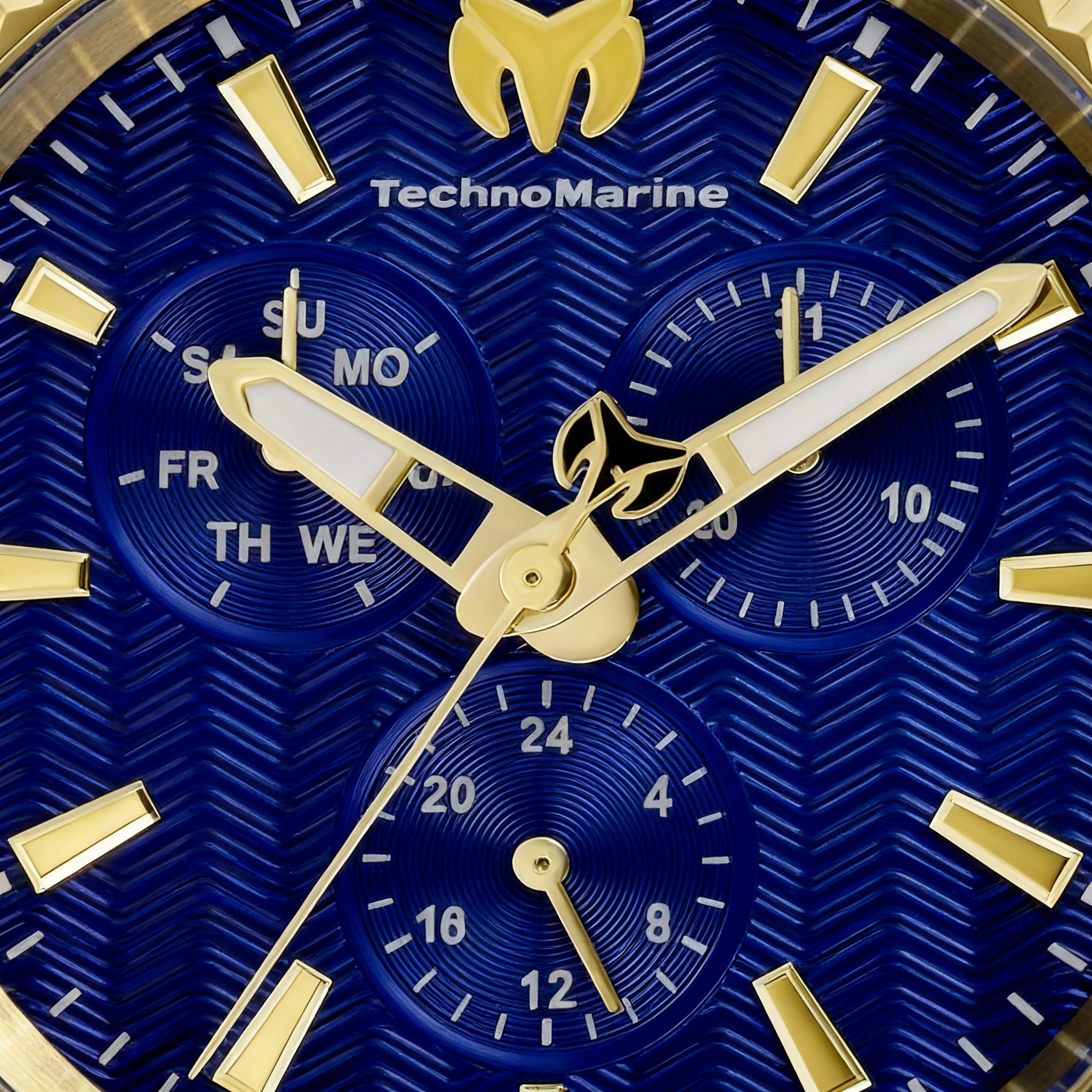 Technomarine Sea TM-719025 Men's Blue Stainless Steel Quartz Watch 42mm Water Resistant, Glow In The Dark, Photo 3