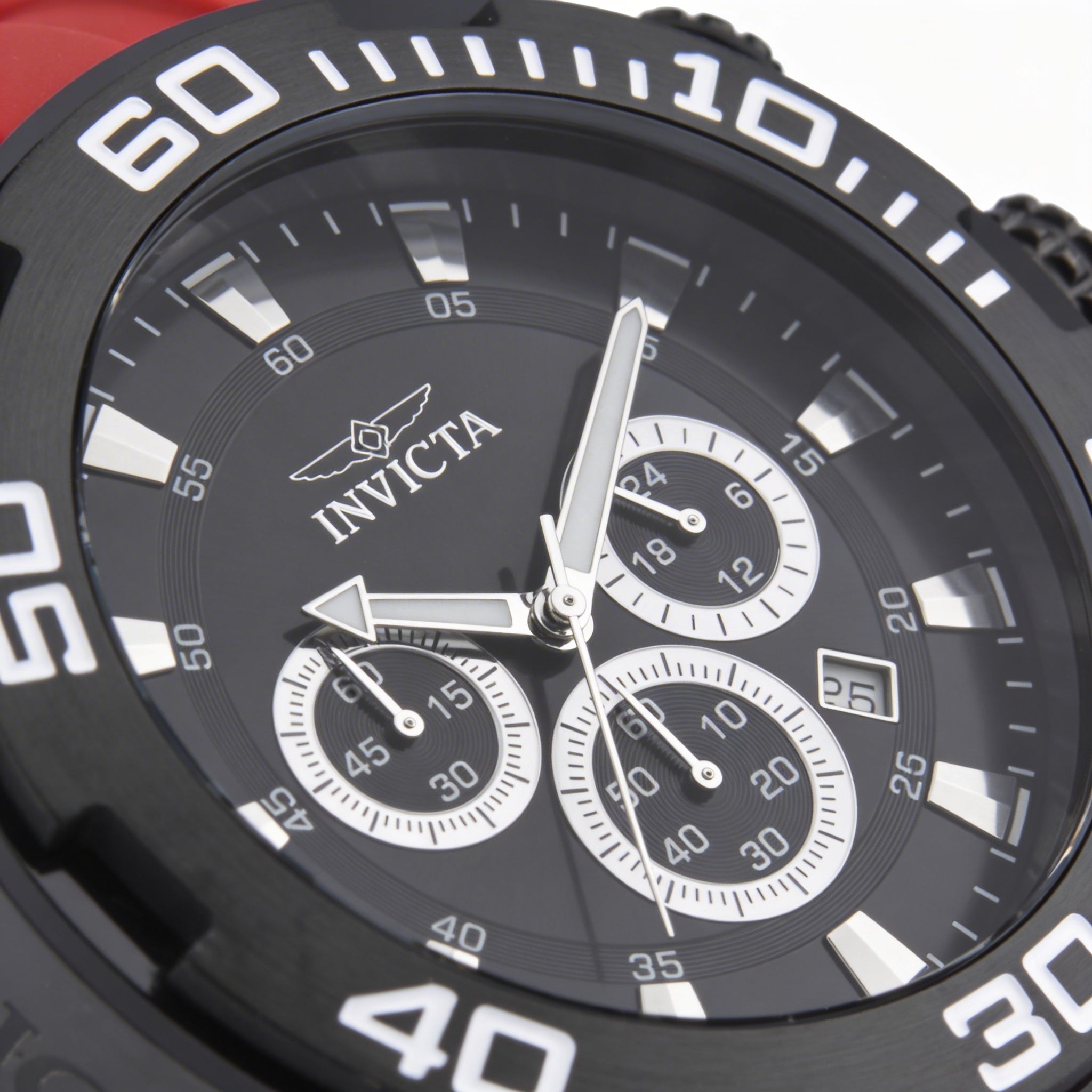 Invicta Pro Diver SCUBA 44546 Unisex Quartz Chronograph Watch with Black Stainless Steel Case & Silicone Strap, 50mm, Photo 2