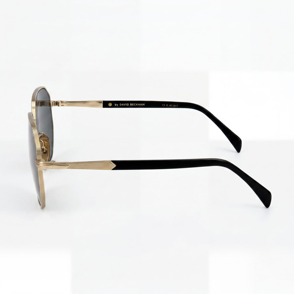 David Beckham Db 1132/F/S Classic Unisex Metal Frame Non-Polarized Gold Black Sunglasses 60mm Lens