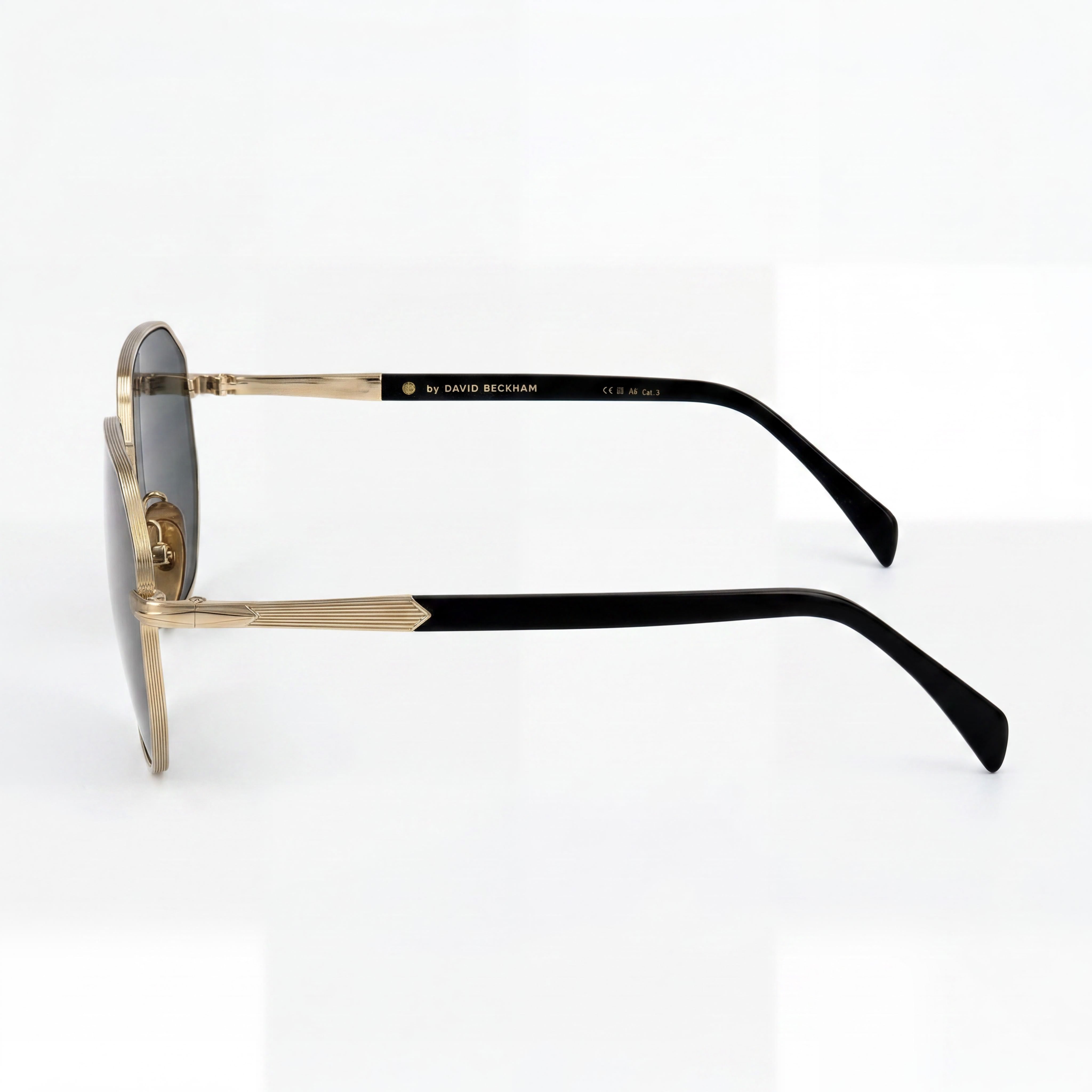 David Beckham Db 1132/F/S Gafas de Sol Clásicas Unisex de Metal No Polarizadas Oro Negro Lente de 60mm, Photo 3