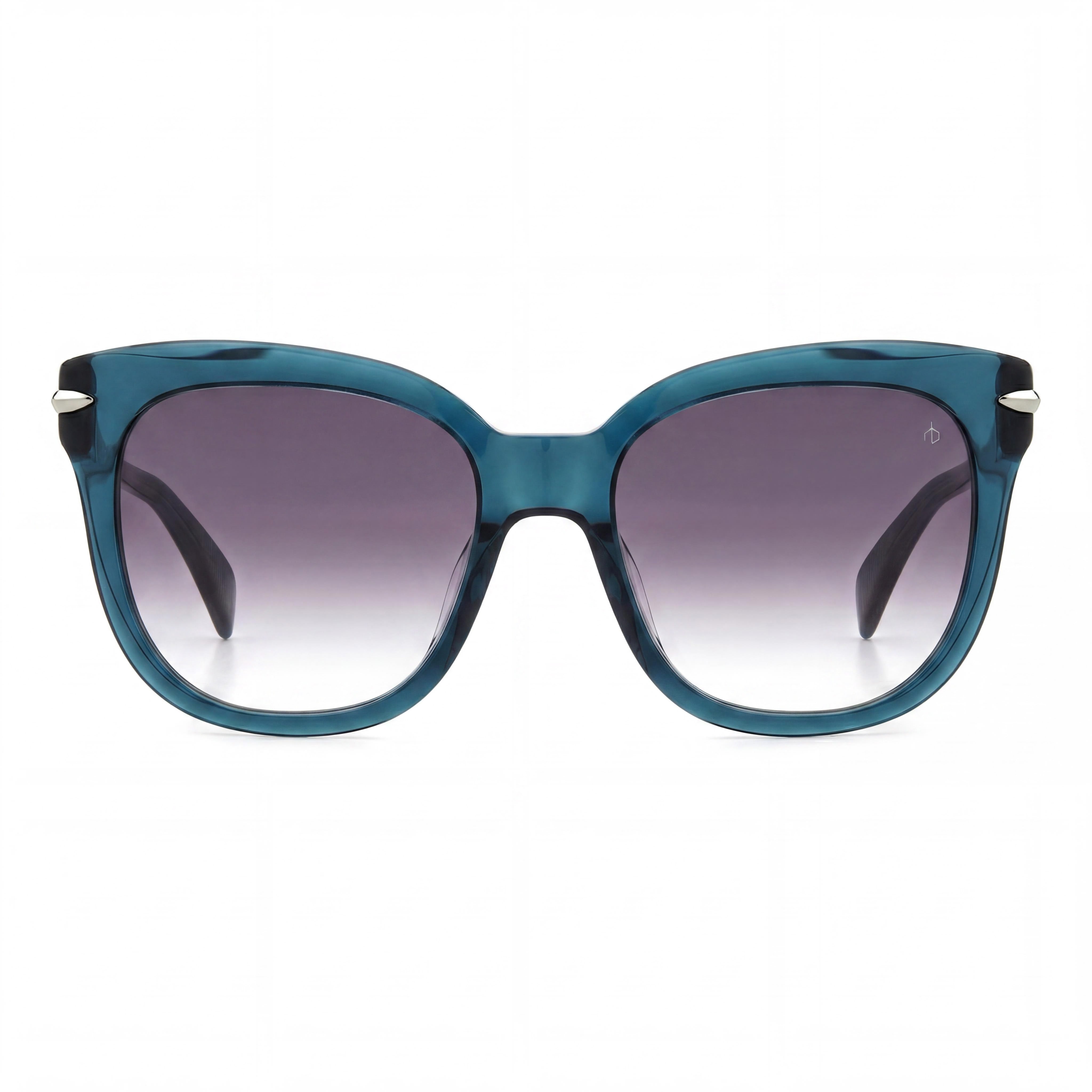 Gafas de sol informales Rag & Bone para mujer con montura de acetato verde y lentes de policarbonato gris de doble capa 55-18-145, Photo 2