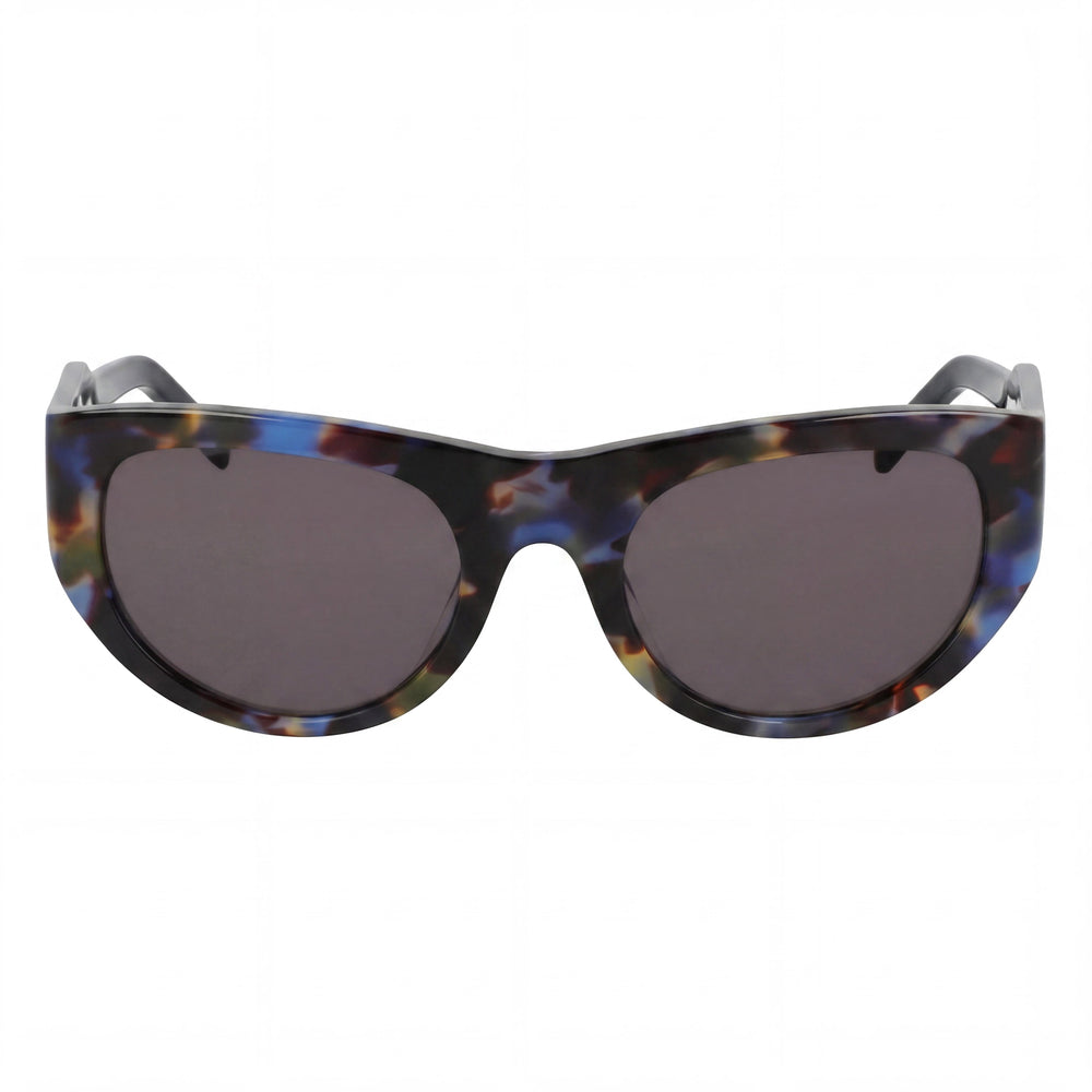 DKNY Dk550s Gafas de sol de mujer con montura de plástico azul carey y lentes ahumadas, protección UV, no polarizadas 53mm