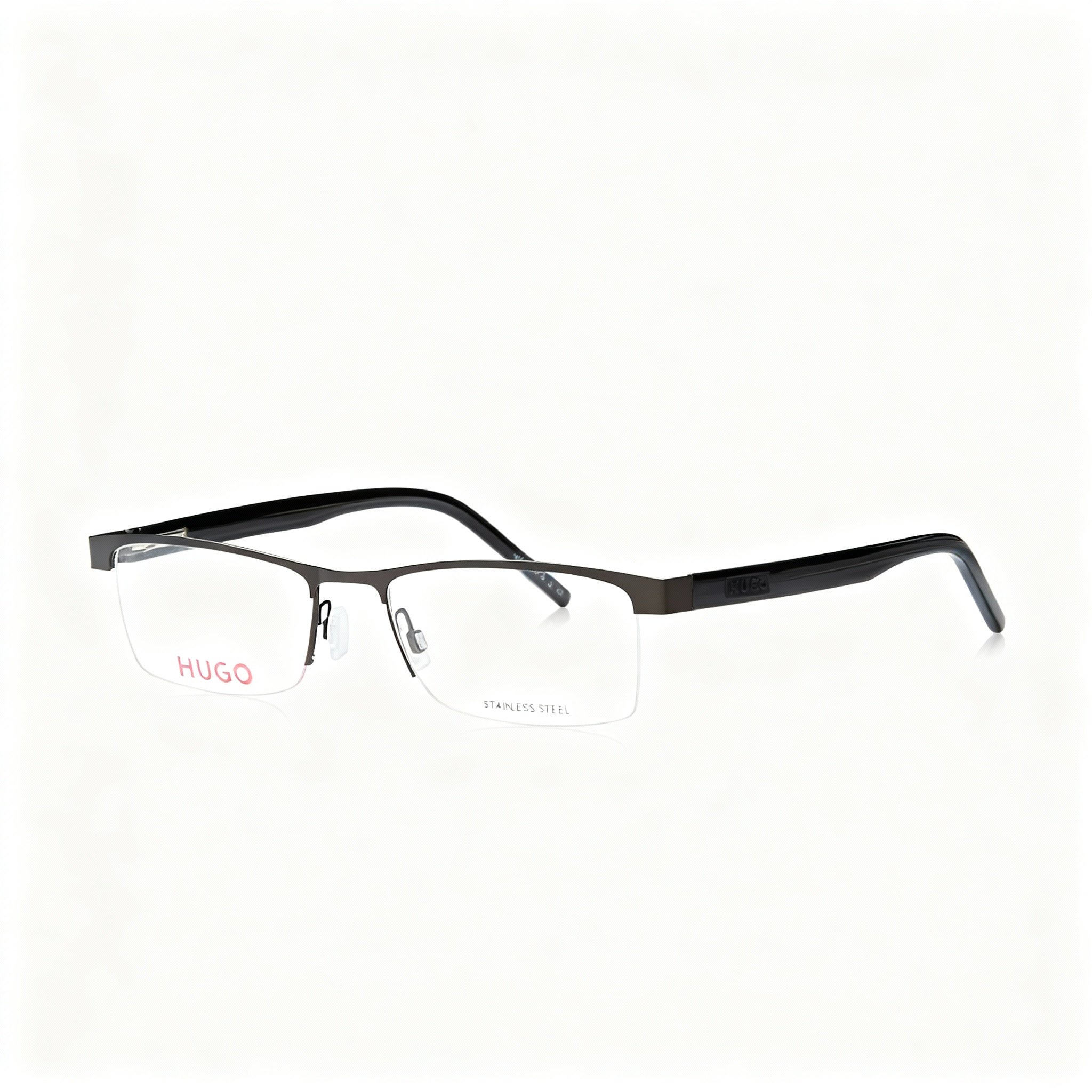 HUGO Hg 1199 Men's Stainless Steel Sunglasses, Carpet Ruthenium Black Frame with Matte Black Lenses, Size 53mm, Photo 3