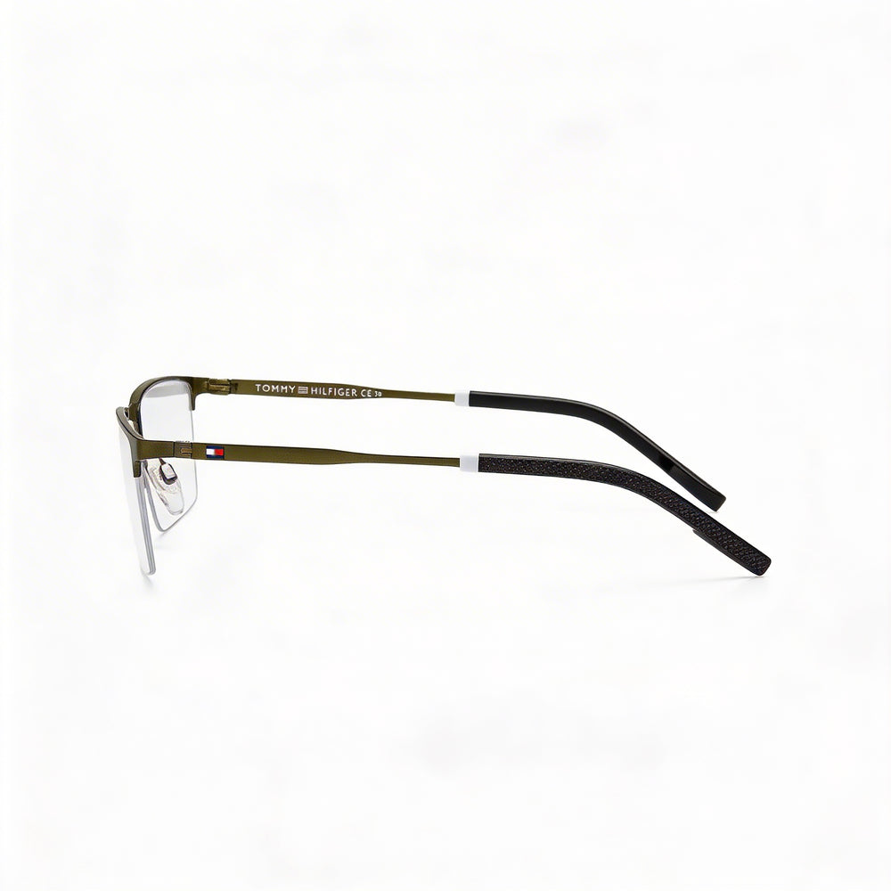 Gafas Tommy Hilfiger Th 1830 para Hombre, Marco de Acero Inoxidable Color Verde Oliva con Lentes de Policarbonato 56mm