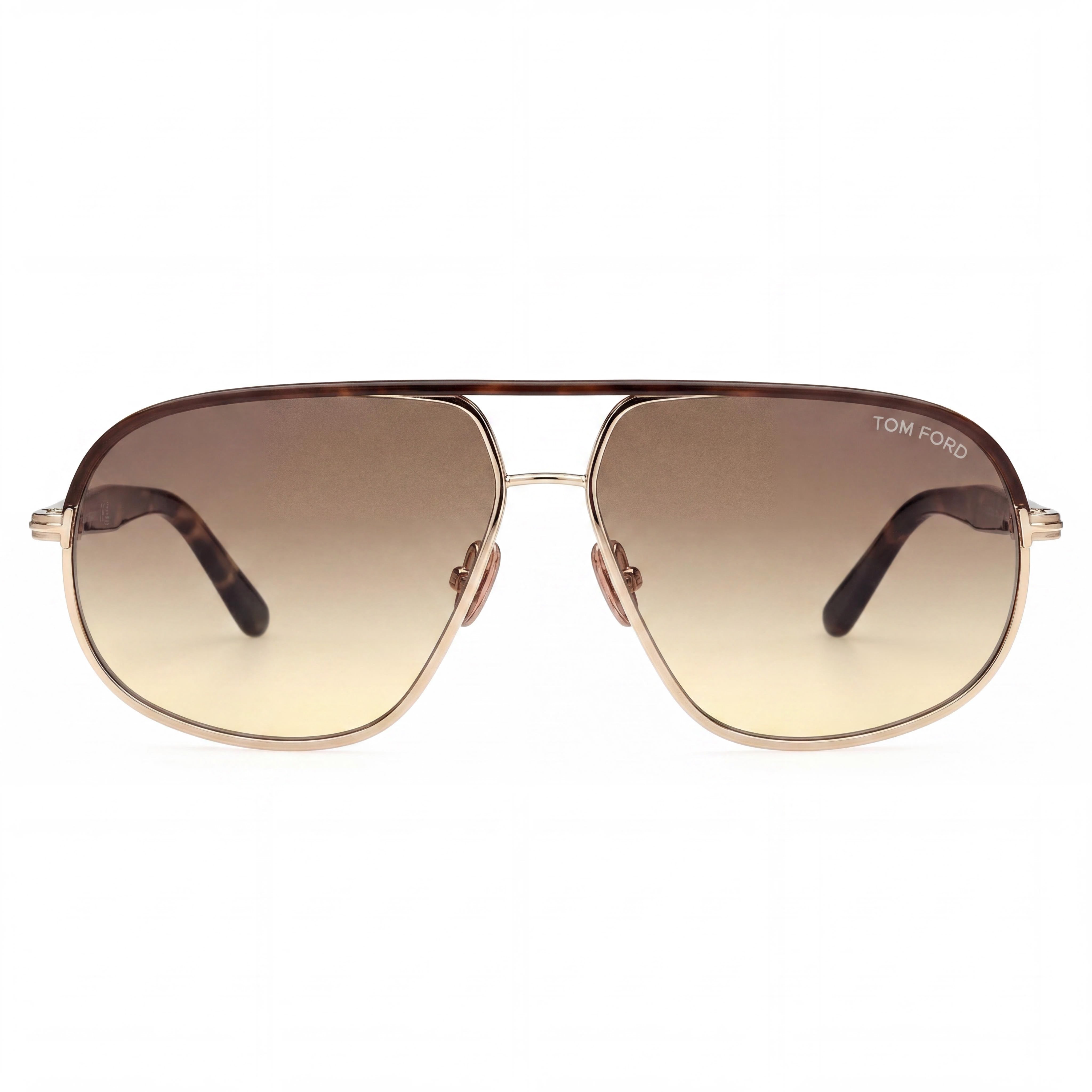 Gafas de sol unisex Tom Ford MAXWELL FT 1019 de metal, color oro rosa, marrón, degradado, 59-13-140 mm, Photo 2