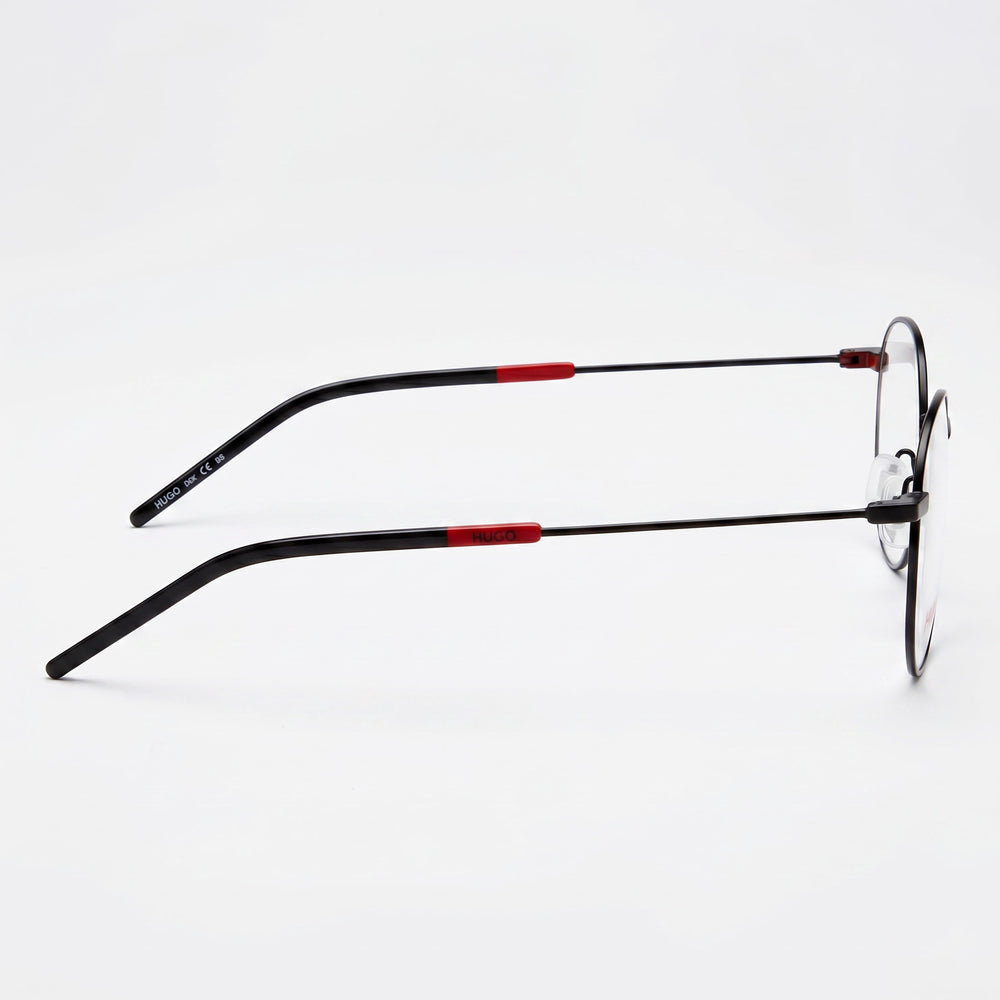 BOSS Modern Unisex Metal Frame Sunglasses Matte Black, Red non-polarized Polycarbonate Lenses 51mm