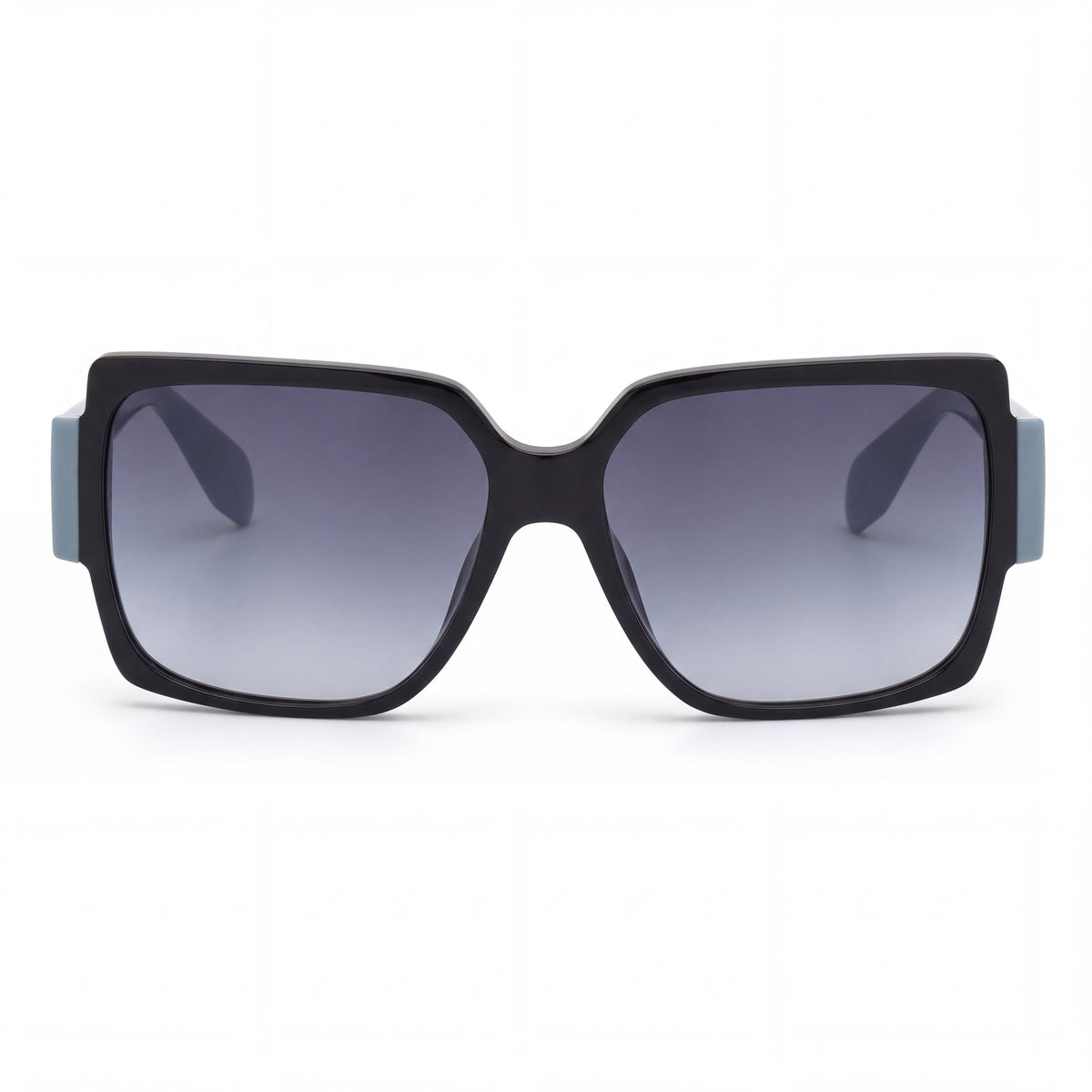 adidas Originals Modern Women's Shiny Black Acetate UV Protection Gradient Blue Mirror 55mm, Photo 2