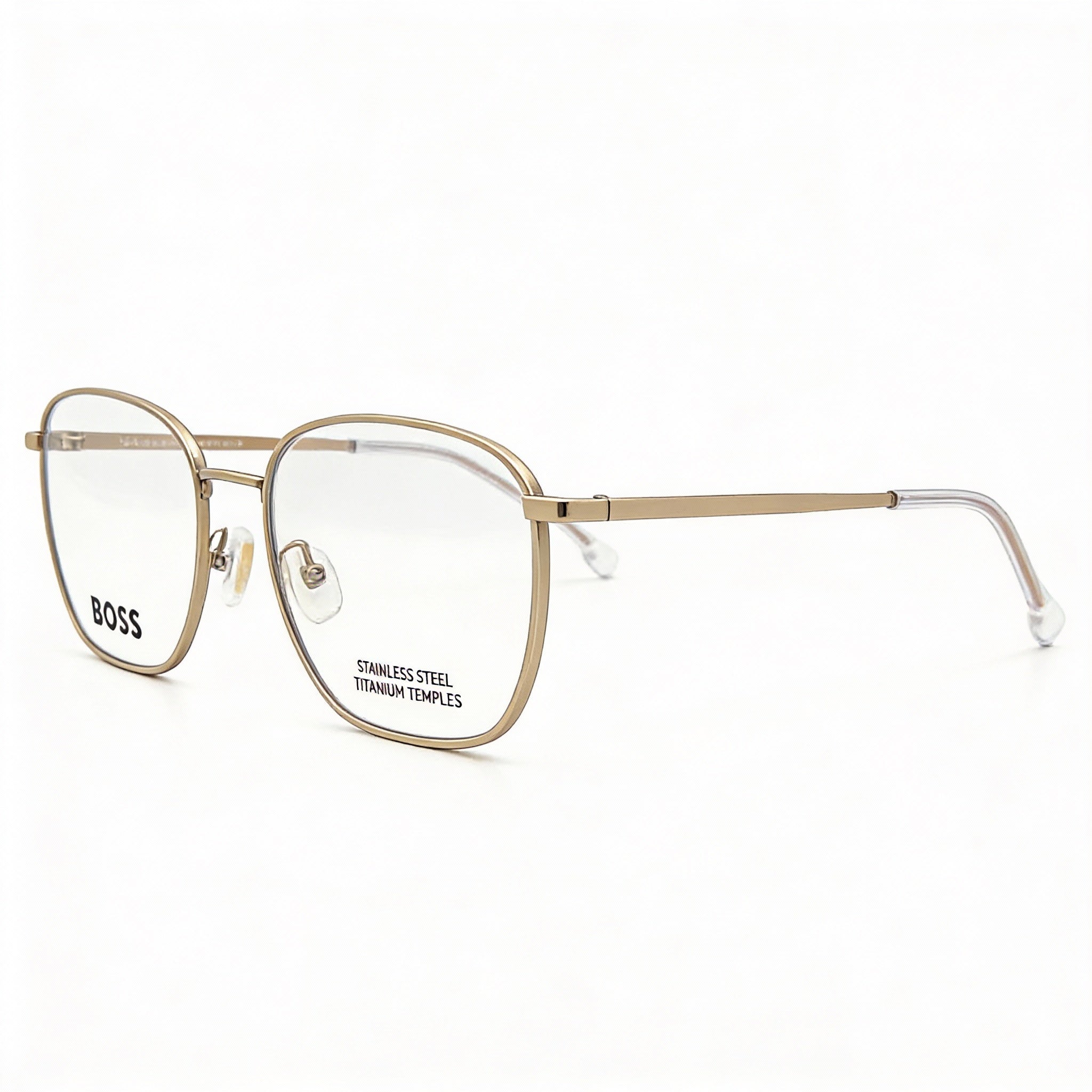 Hugo Boss 1415 Modern Unisex Metal Frame Polycarbonate Lens Non-Polarized Sunglasses Matte Gold 55mm, Photo 3