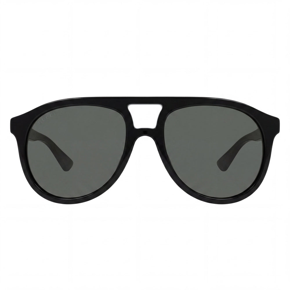 Gucci Classic Unisex Recycled Acetate Black Frame Grey Lens Non-Polarized UV Protection Sunglasses 54mm